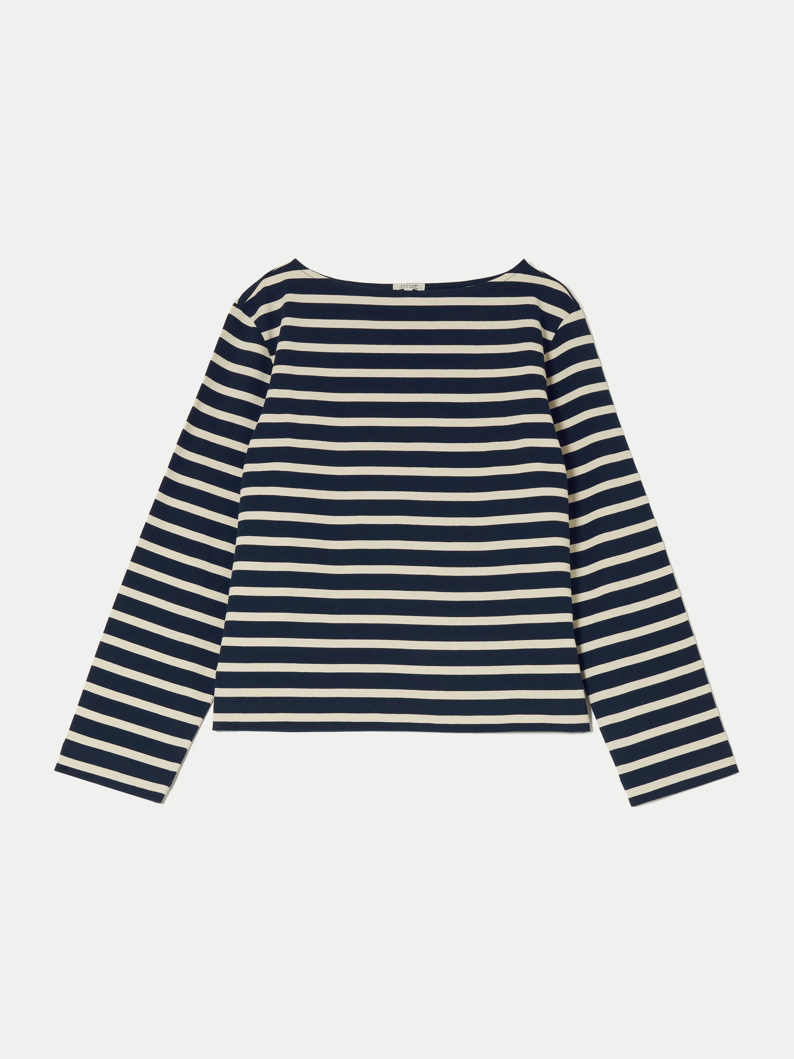Slash Neck Striped Top | Navy sold by Jigsaw product image thumbnail 5