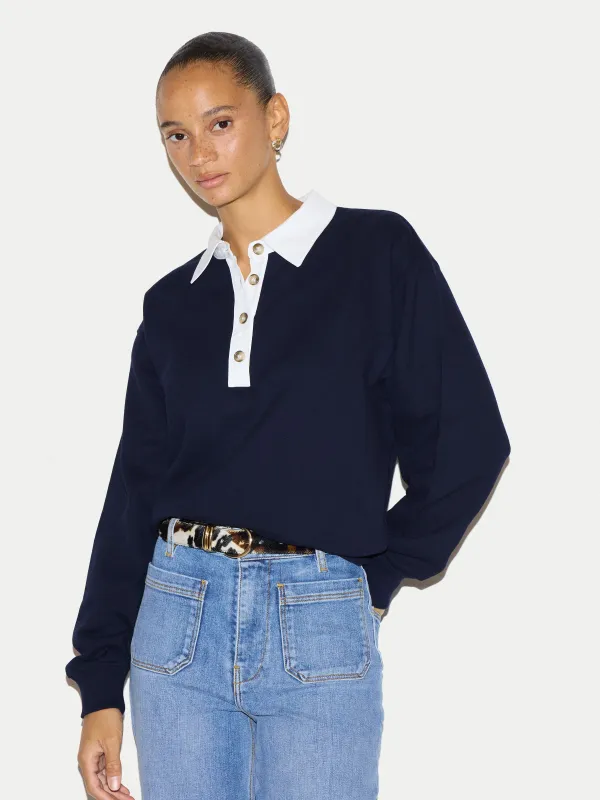 Collared Sweatshirt | Navy made by Jigsaw