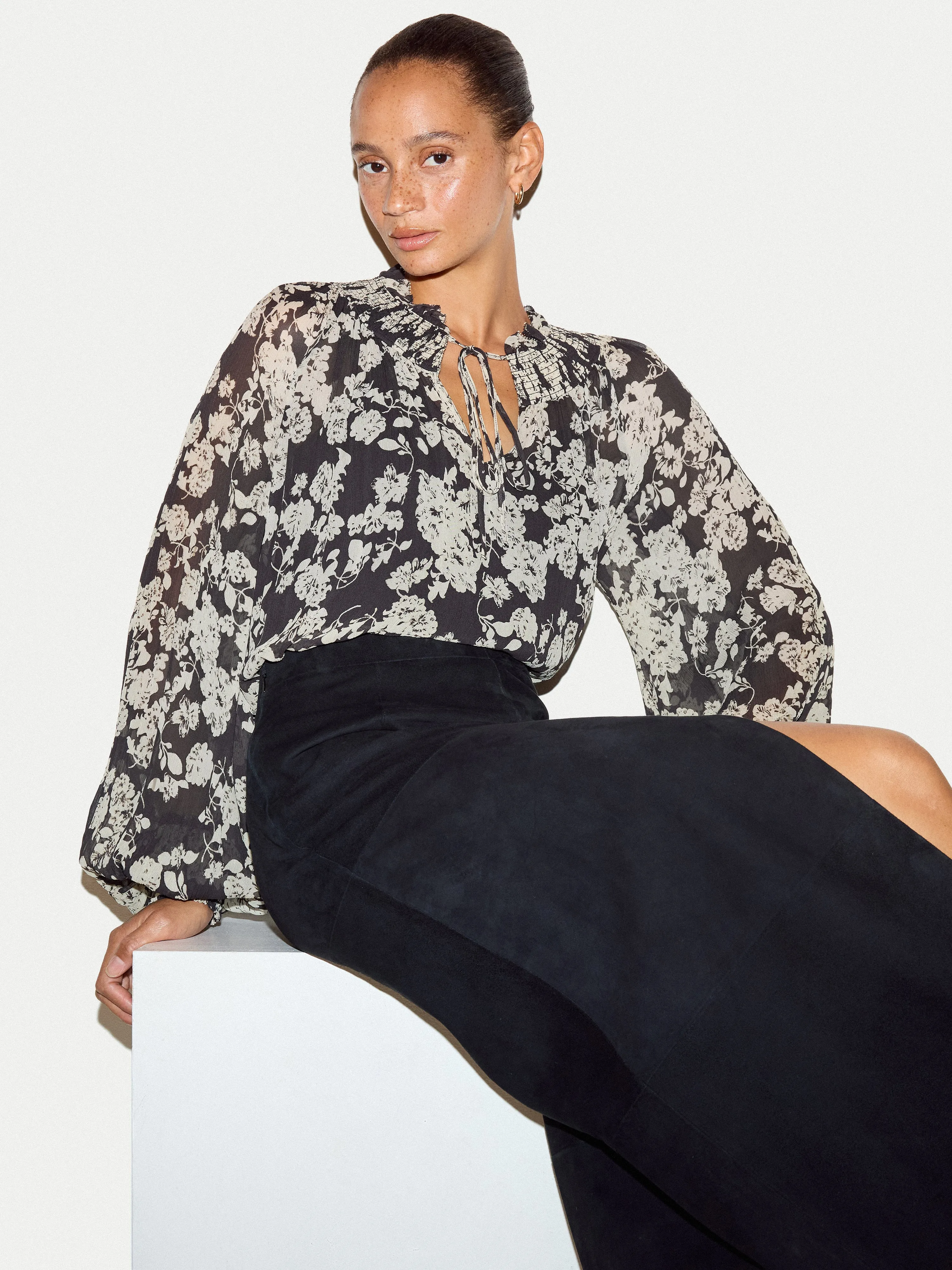 Camellia Floral Top | Black sold by Jigsaw product image thumbnail 3
