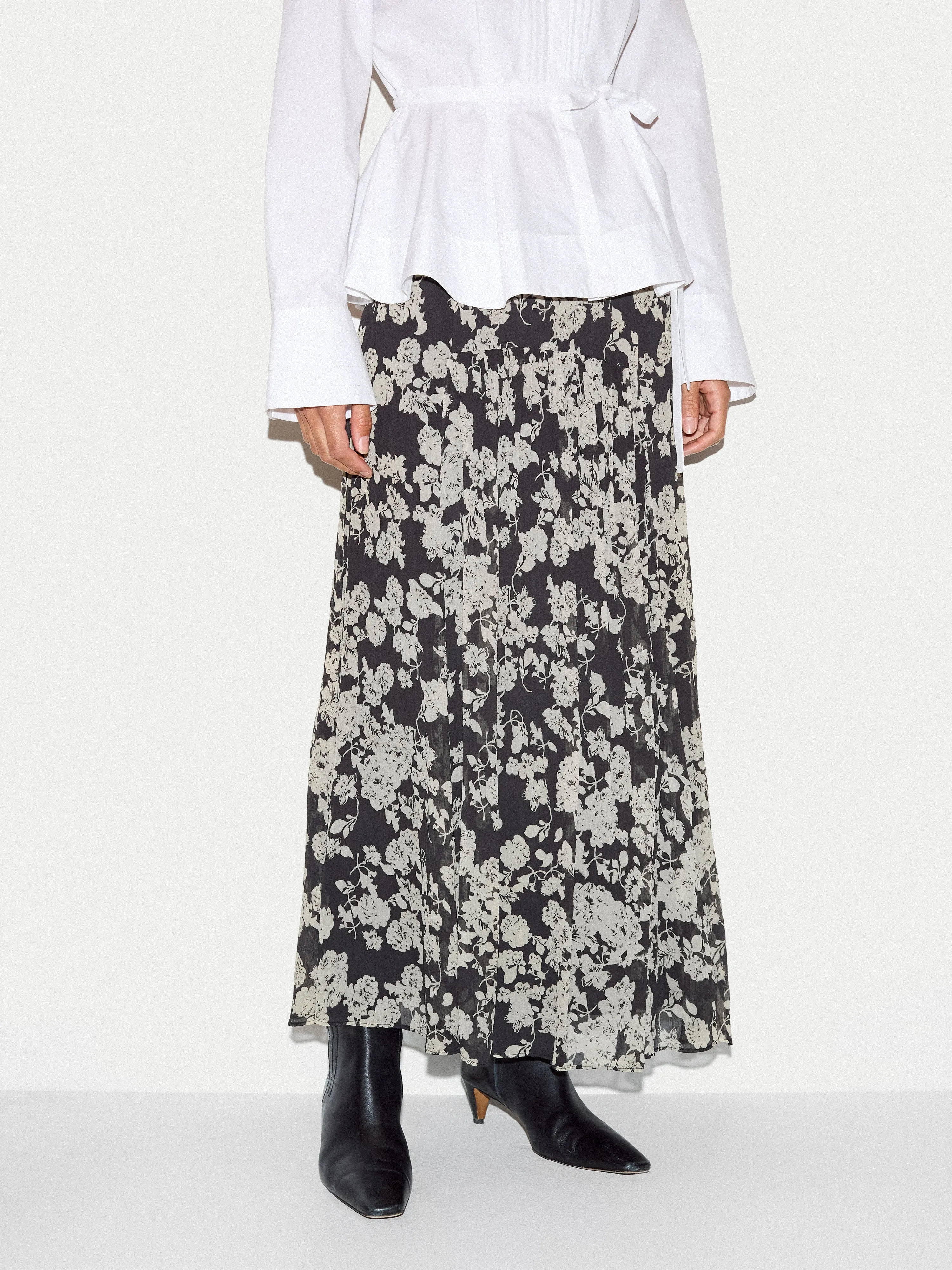 Camellia Floral Midi Skirt | Black sold by Jigsaw product image thumbnail 3