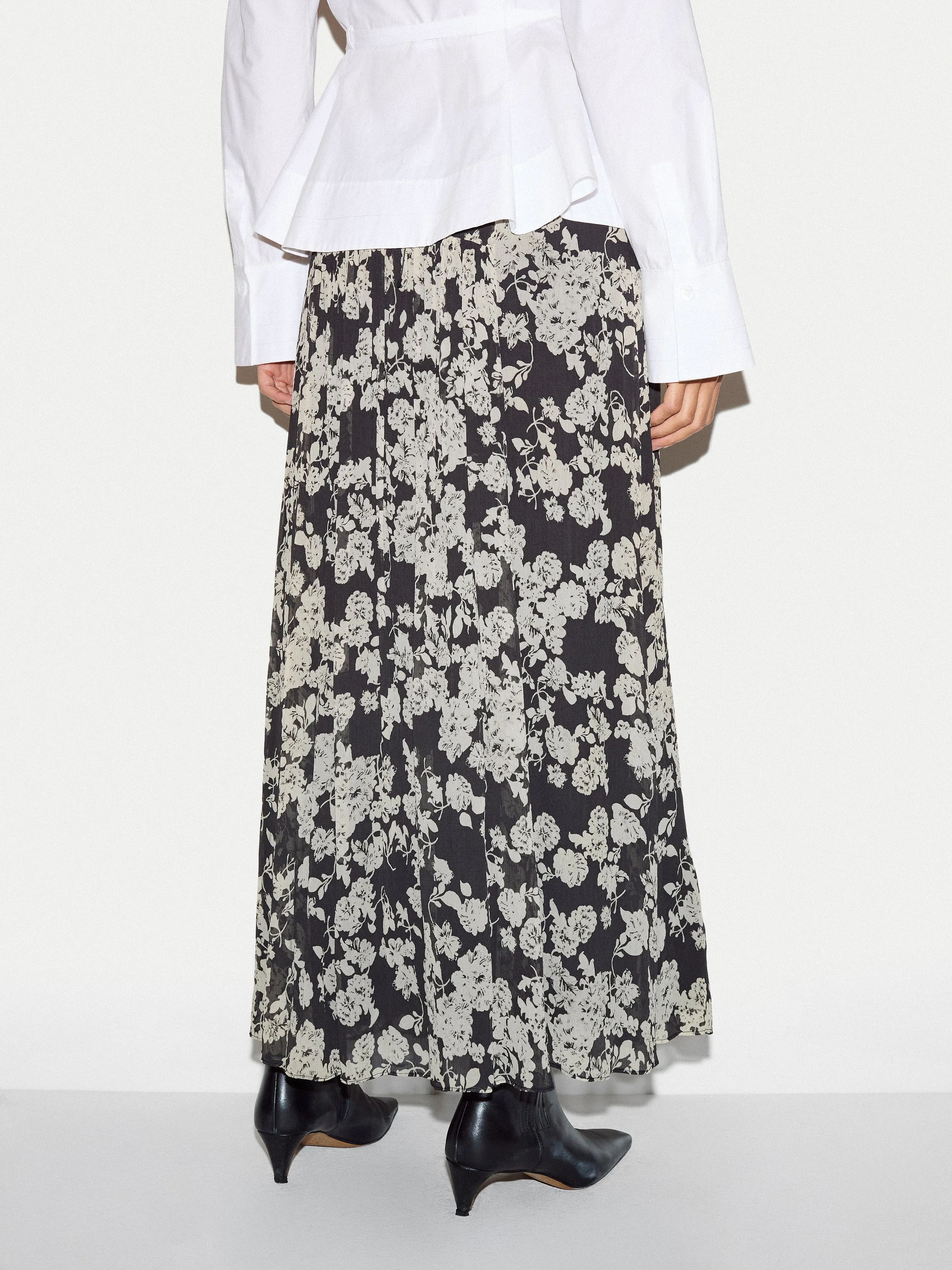 Camellia Floral Midi Skirt | Black sold by Jigsaw product image thumbnail 4