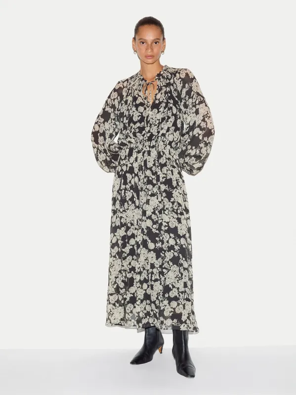 Camellia Floral Midi Dress | Black made by Jigsaw
