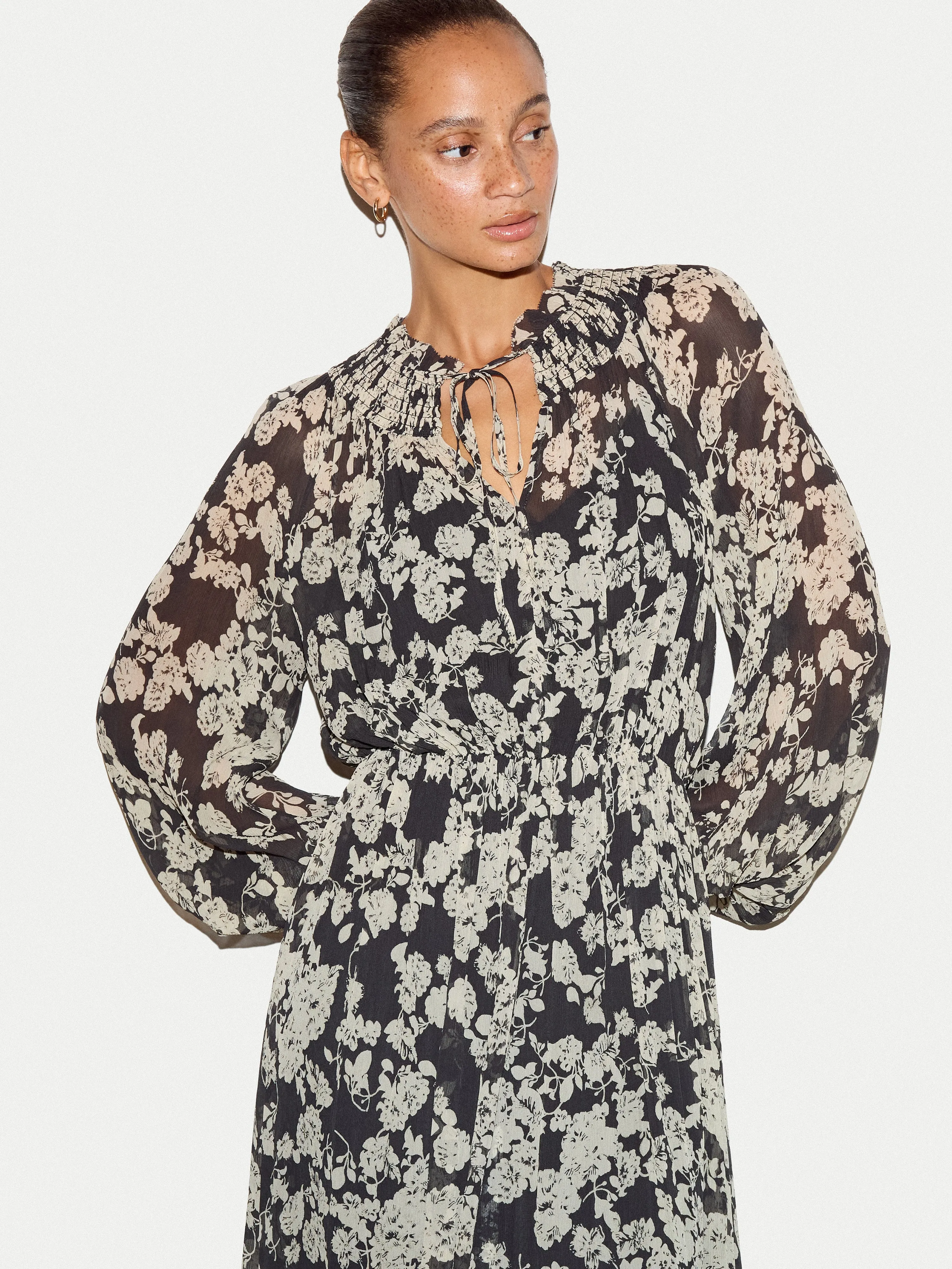 Camellia Floral Midi Dress | Black sold by Jigsaw product image thumbnail 3