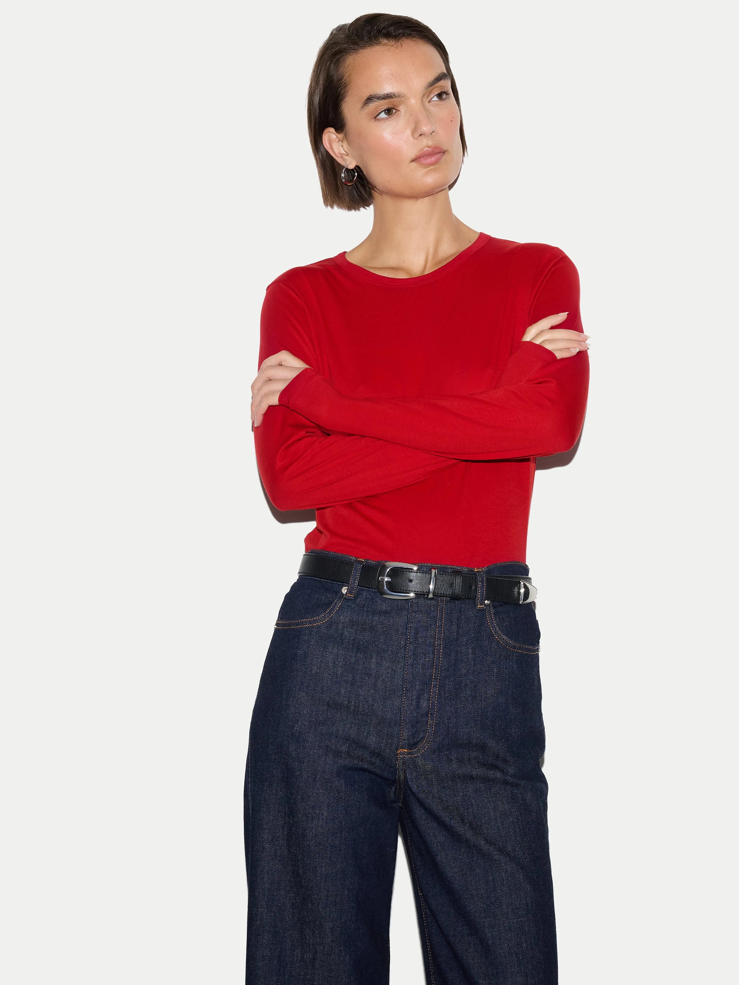 Supima Cotton Long Sleeve T-shirt | Red sold by Jigsaw product image thumbnail 2