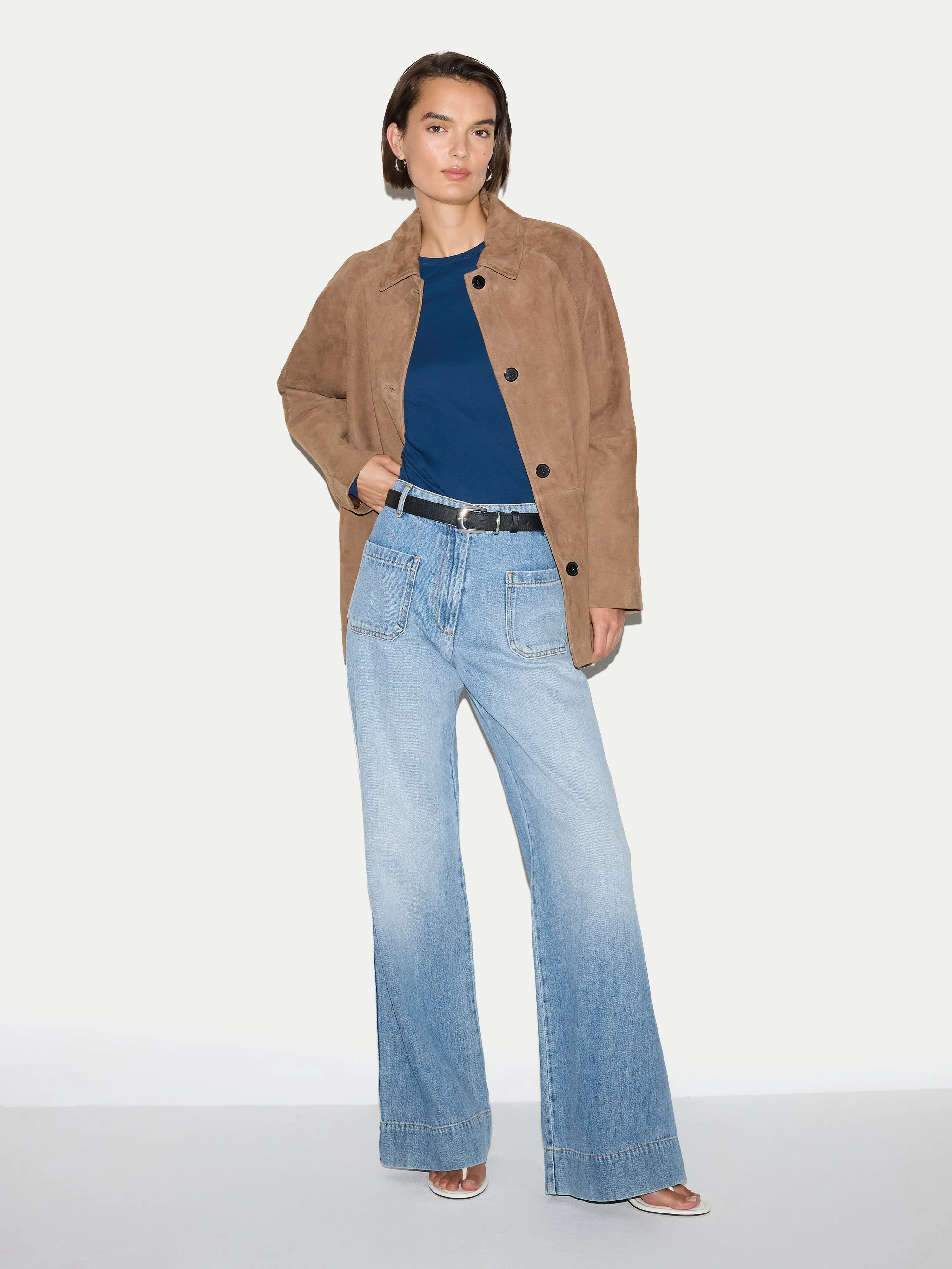 Supima Cotton Long Sleeve T-shirt | Midnight sold by Jigsaw product image thumbnail 3