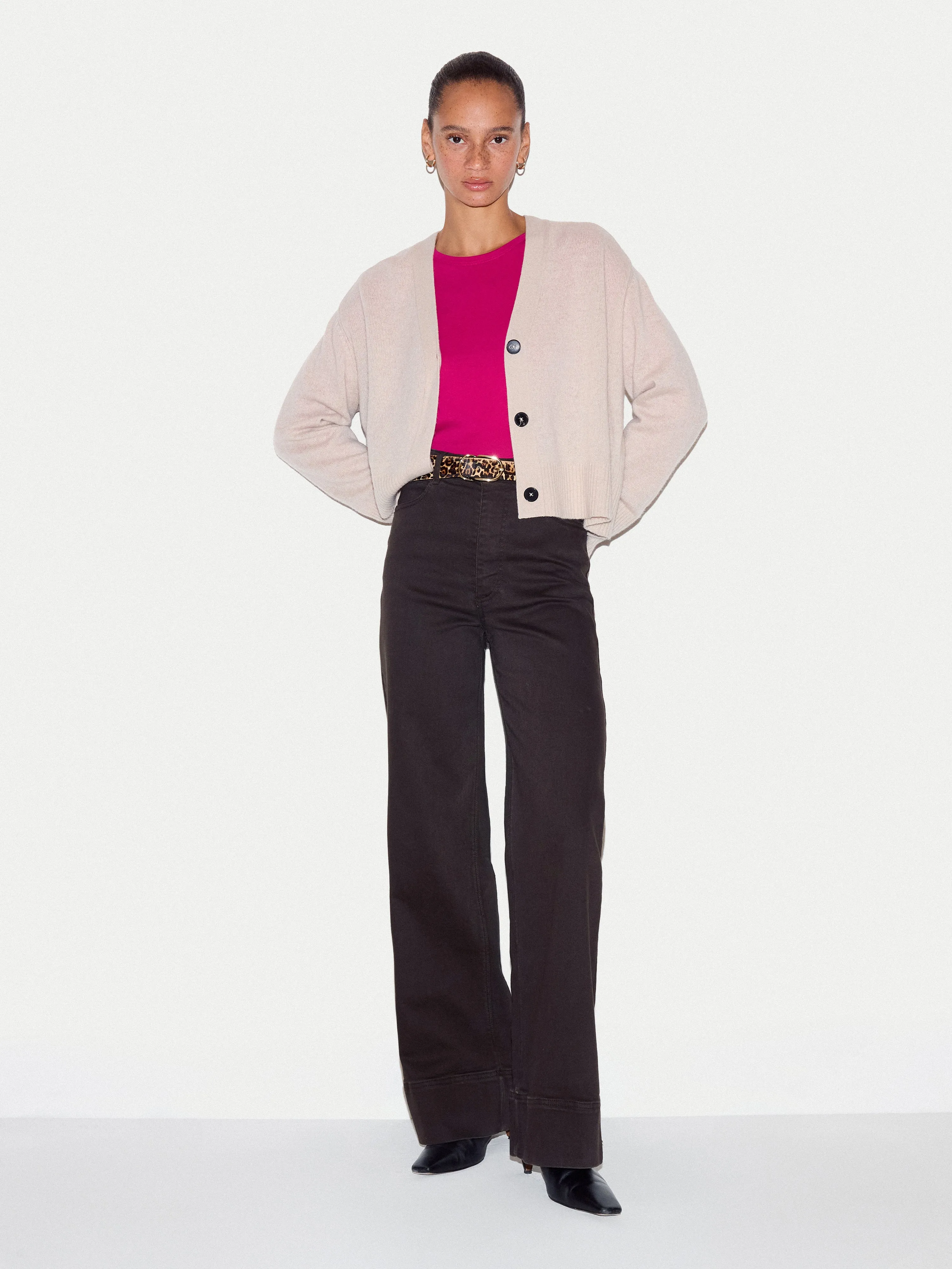 Supima Cotton Long Sleeve T-shirt | Hot Pink sold by Jigsaw product image thumbnail 3