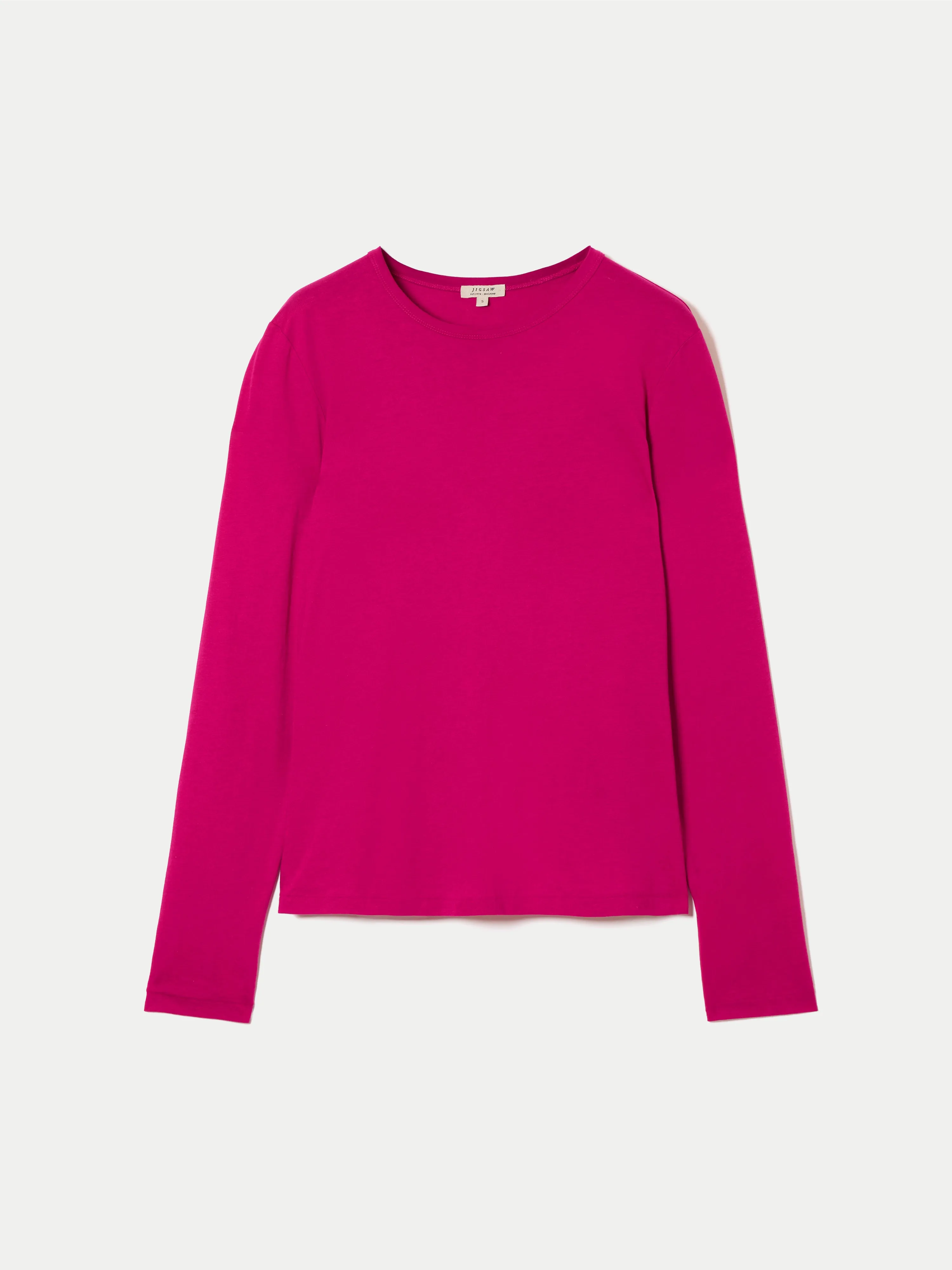 Supima Cotton Long Sleeve T-shirt | Hot Pink sold by Jigsaw product image thumbnail 5