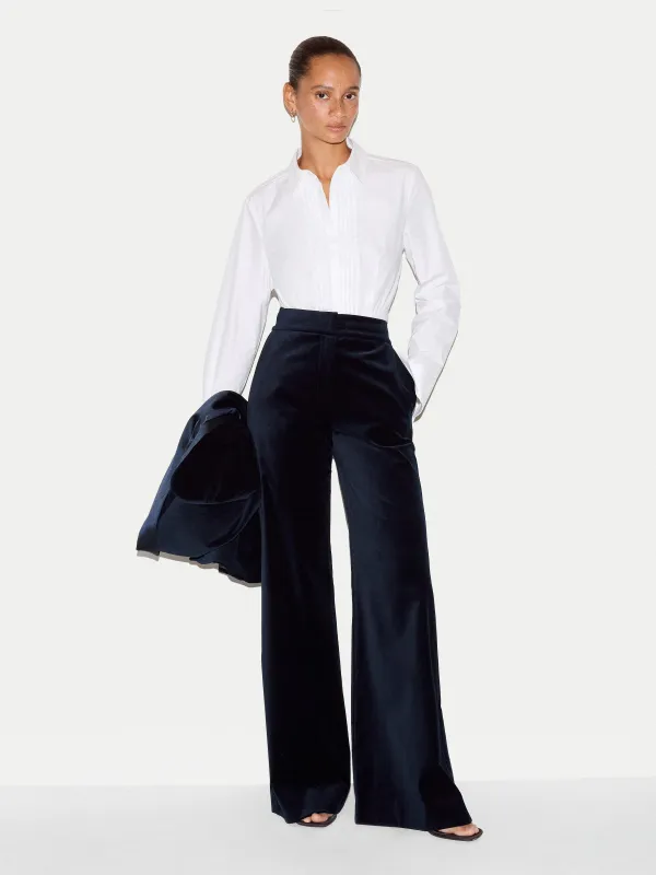 Velvet Satin Wide Leg Trouser | Navy made by Jigsaw