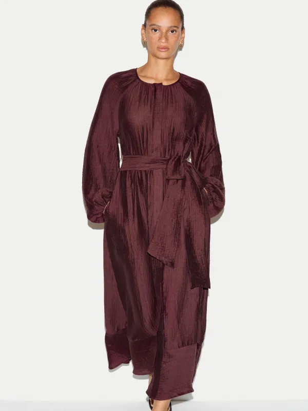 Textured Long Sleeve Dress | Burgundy made by Jigsaw