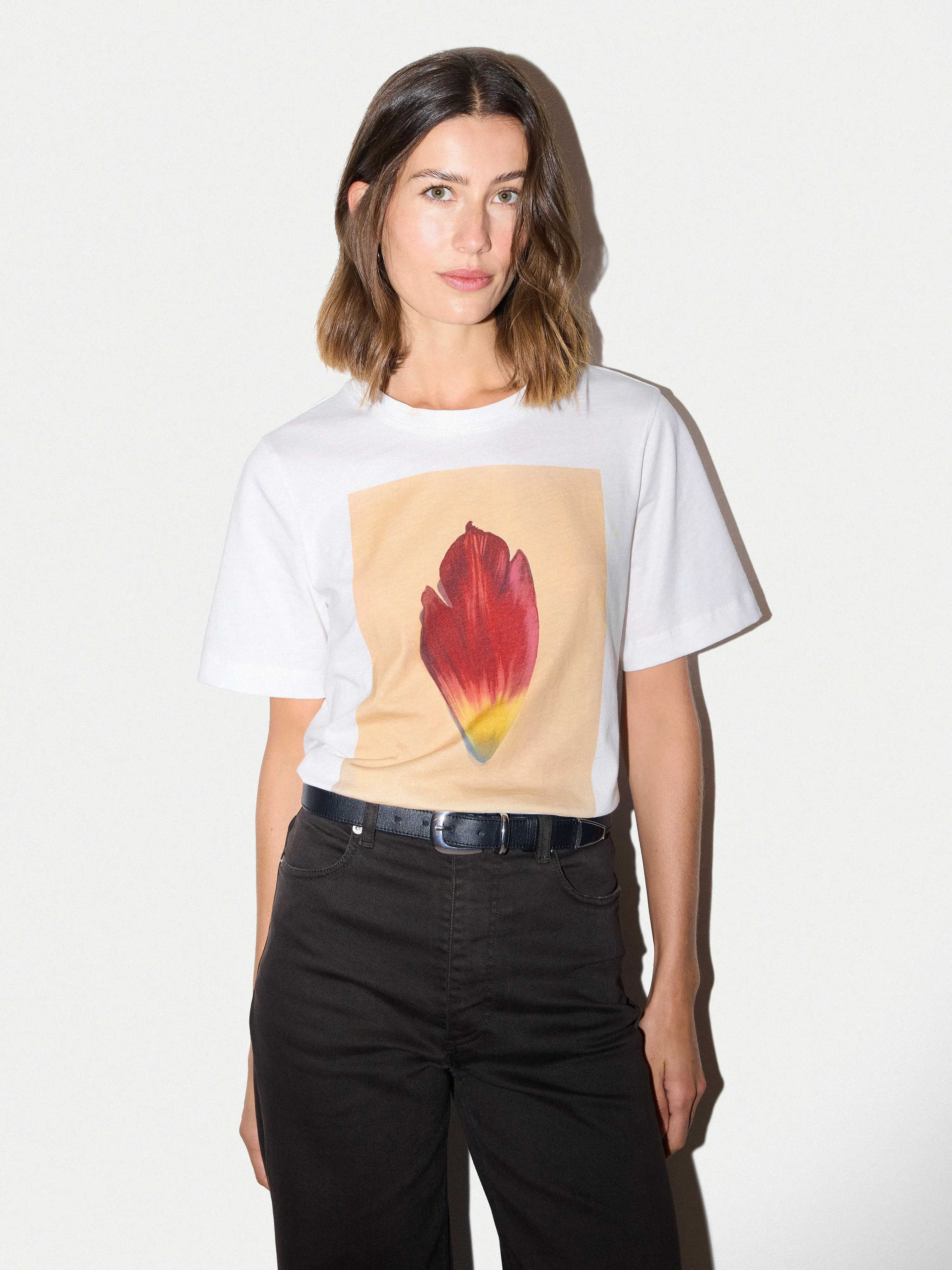 Petal Printed T-shirt | White sold by Jigsaw product image thumbnail 2