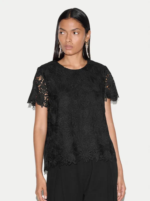 Floral Lace Top | Black made by Jigsaw