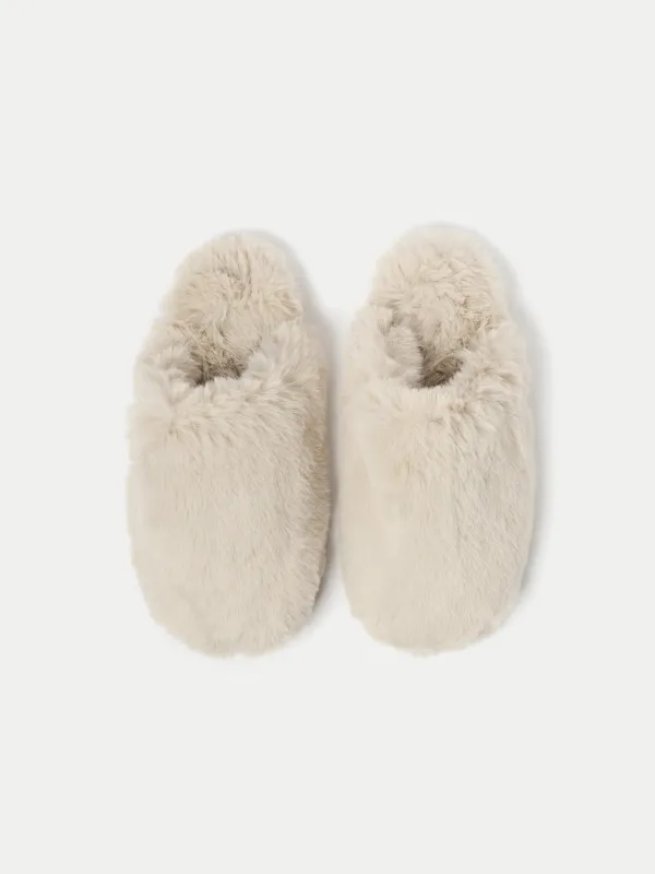 Faux Fur Slipper | Cream made by Jigsaw