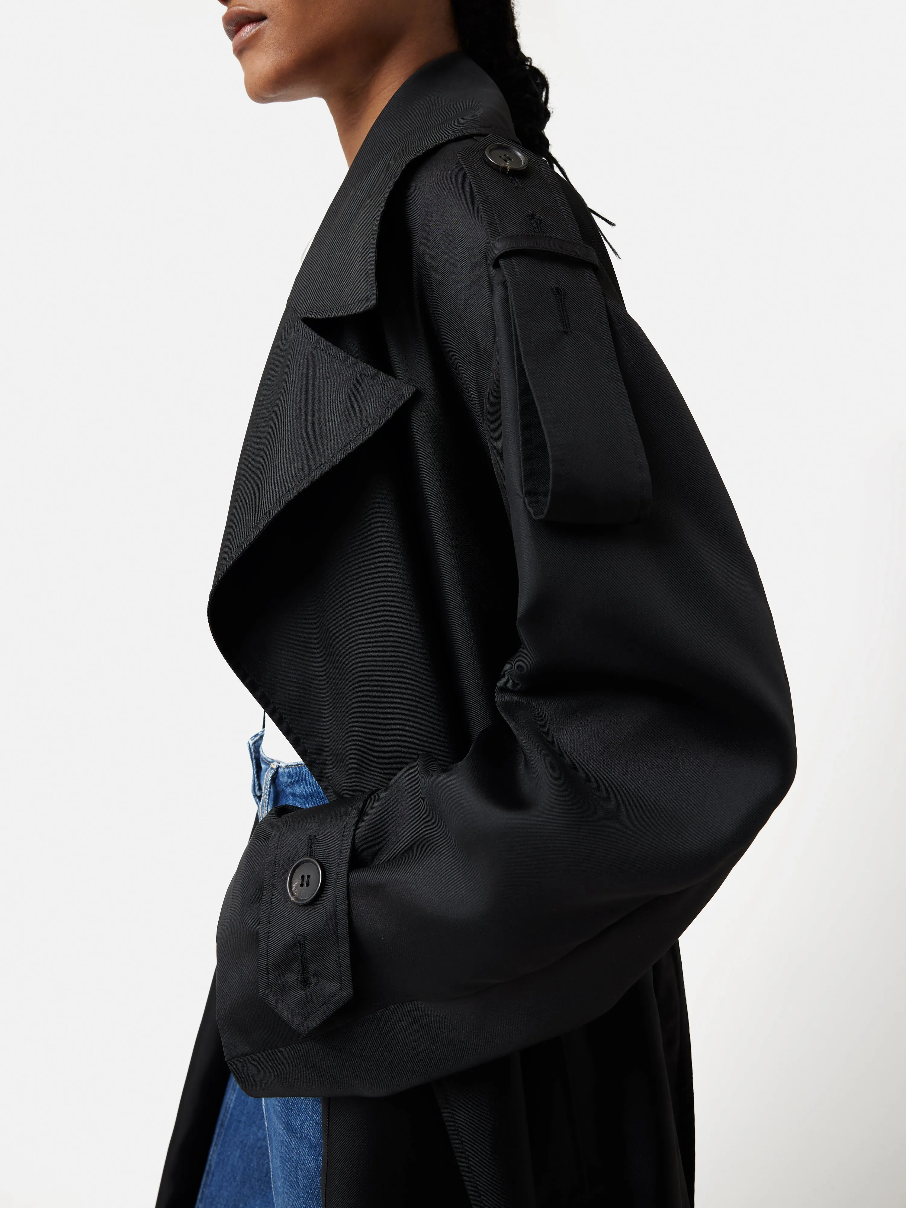 Nelson Silk Trench Coat | Black sold by Jigsaw product image thumbnail 2