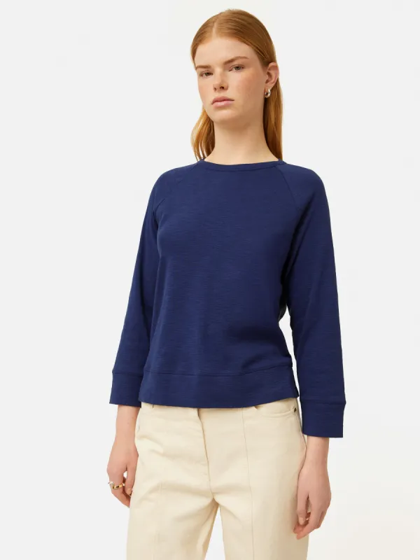 Cotton Luxe Raglan Tee | Navy sold by Jigsaw