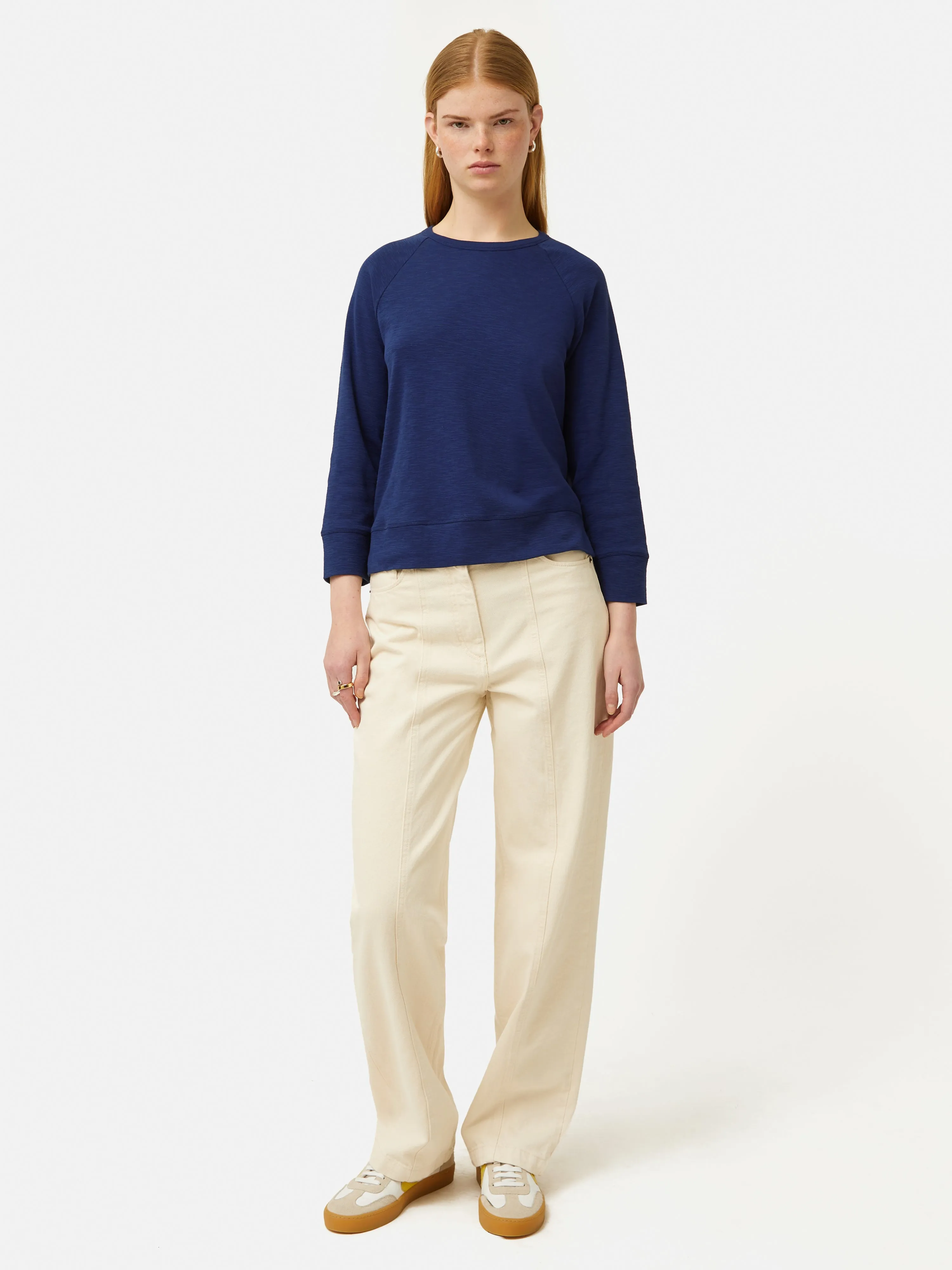 Cotton Luxe Raglan Tee | Navy sold by Jigsaw product image thumbnail 3