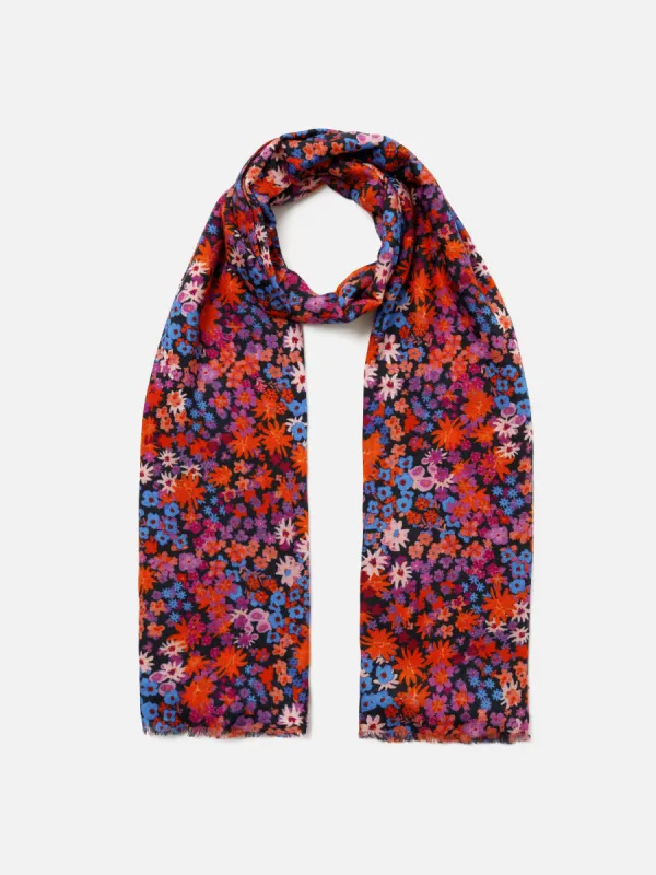 Rave Floral Wool Silk Scarf | Multi sold by Jigsaw
