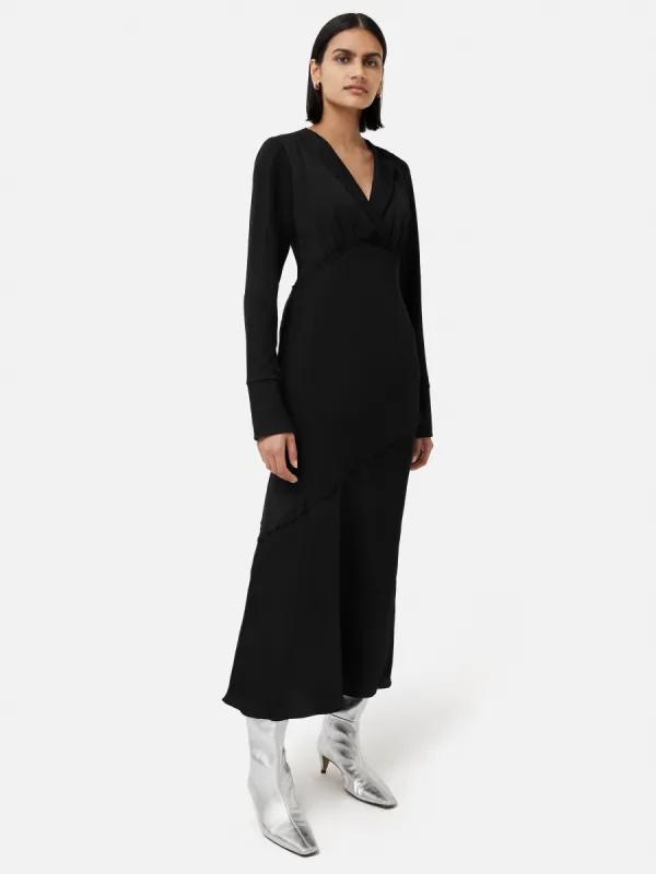 Satin Back Crepe Dress | Black sold by Jigsaw