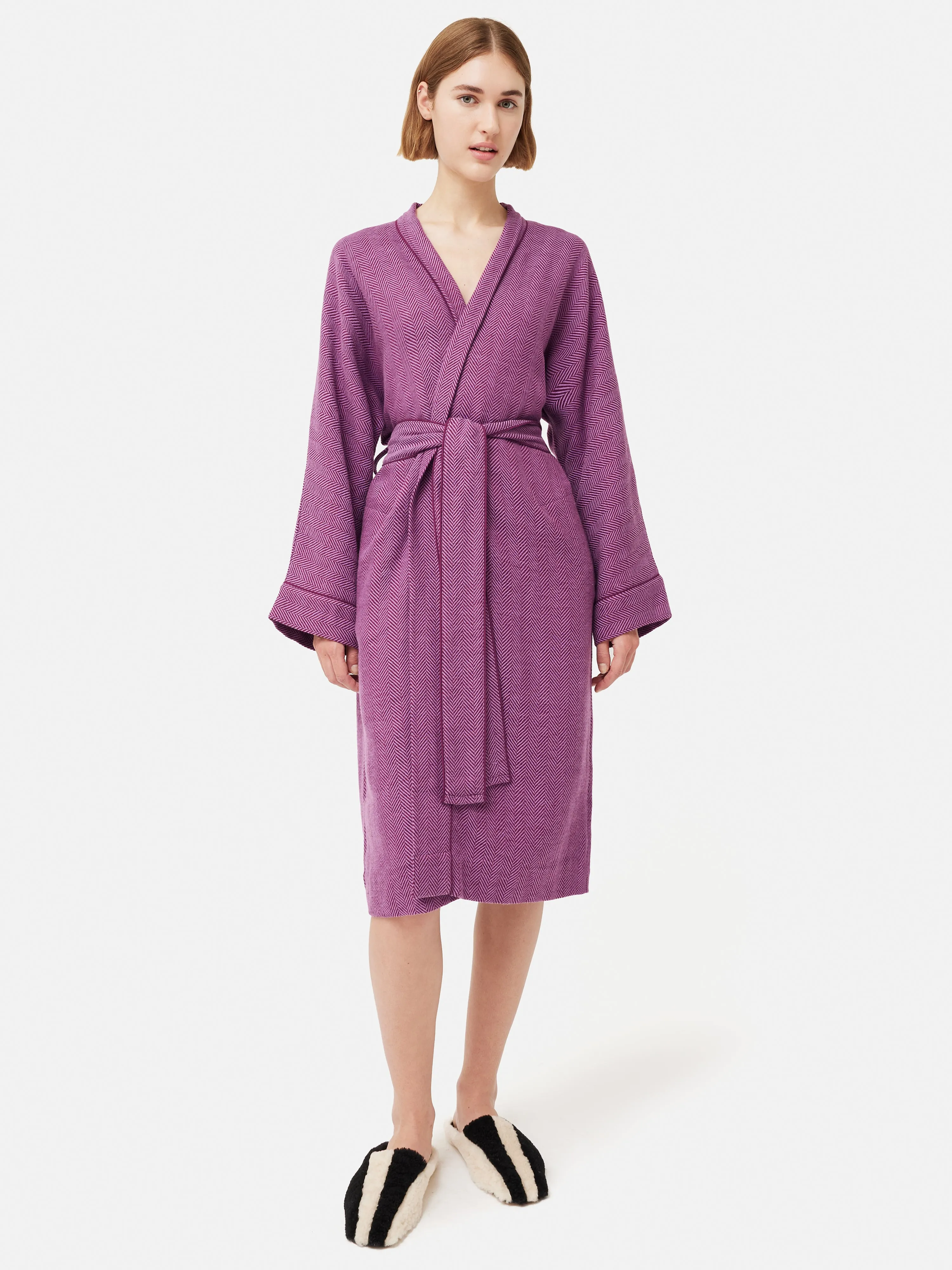 Herringbone Robe | Purple sold by Jigsaw