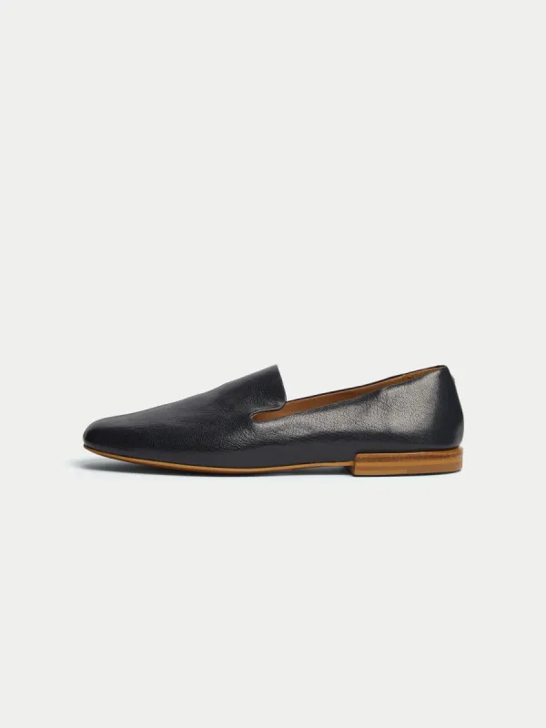 Jane Soft Leather Flat | Blue sold by Jigsaw