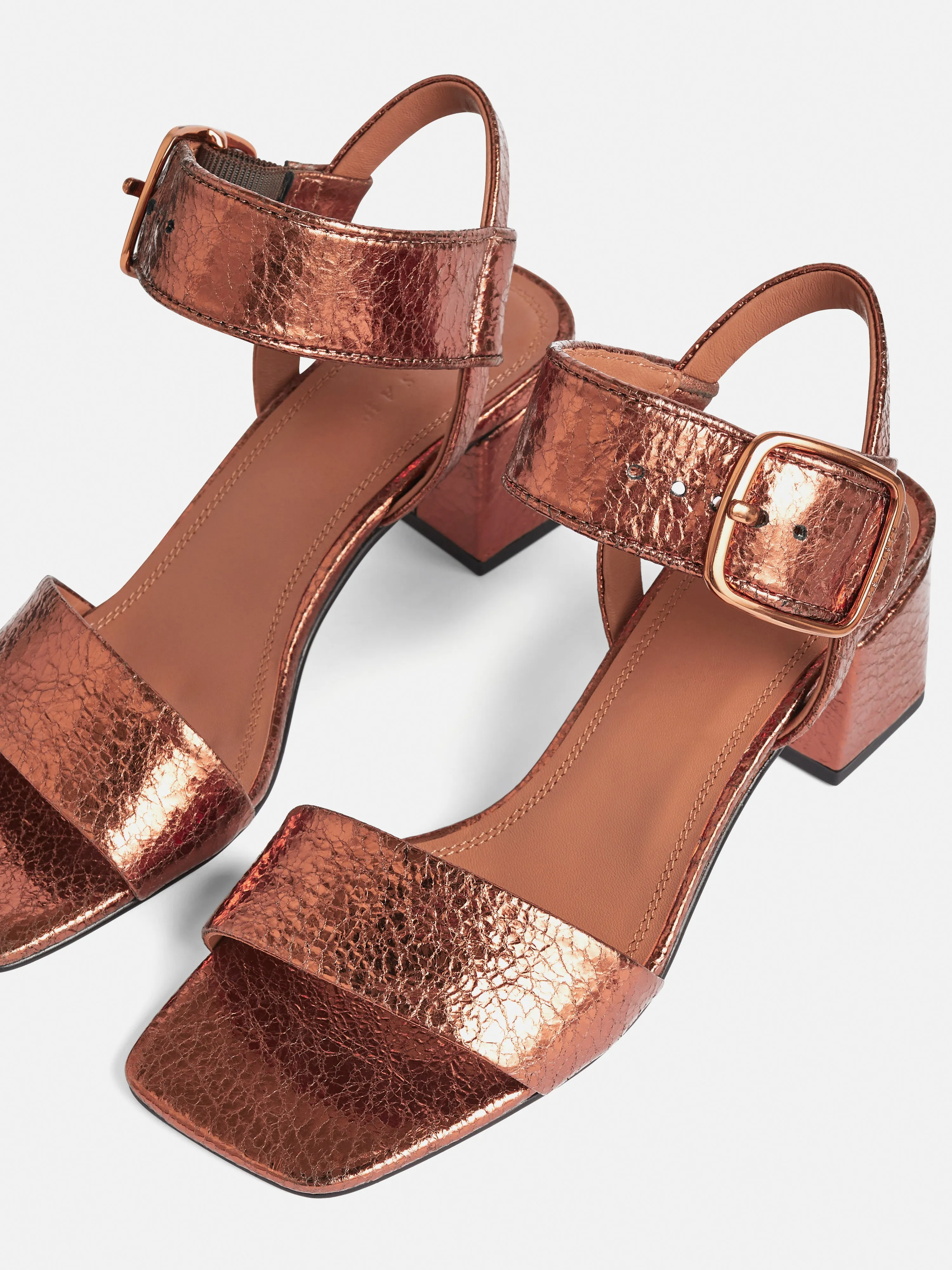 Maybell Metallic Heeled Sandal | Bronze sold by Jigsaw product image thumbnail 2