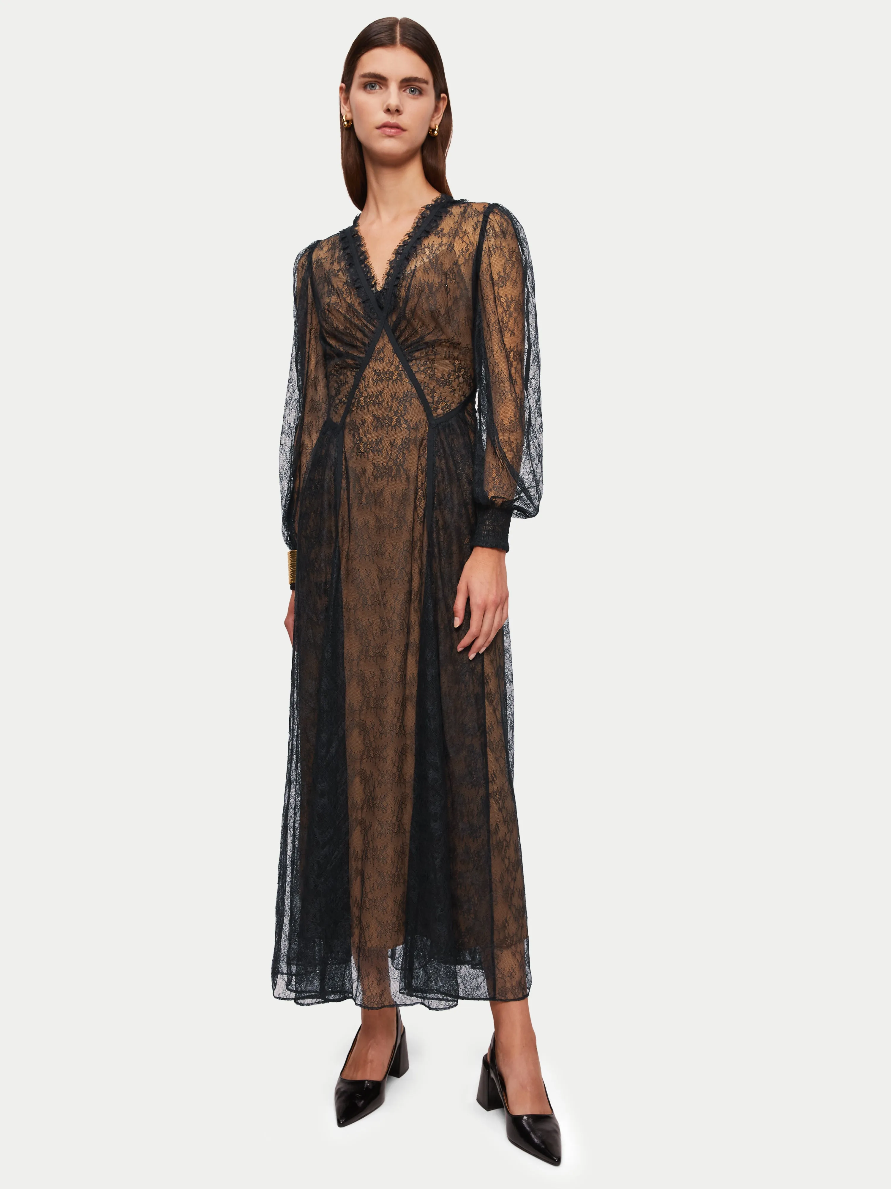 Scalloped Lace Dress | Black sold by Jigsaw product image thumbnail 3