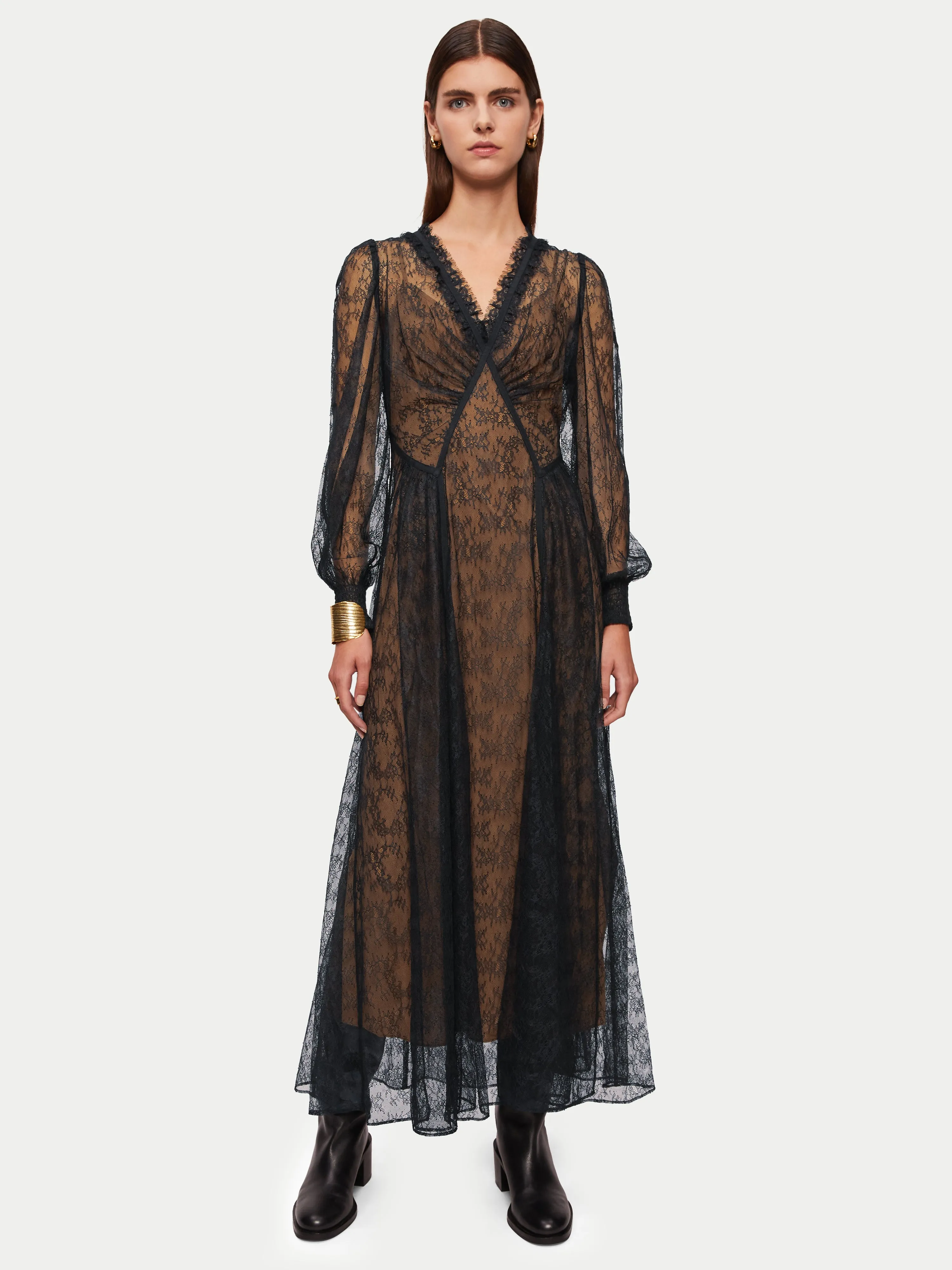 Scalloped Lace Dress | Black sold by Jigsaw product image thumbnail 5