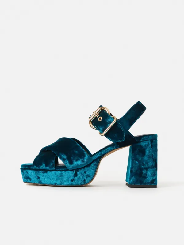 Savanna Platform Sandal | Teal made by Jigsaw