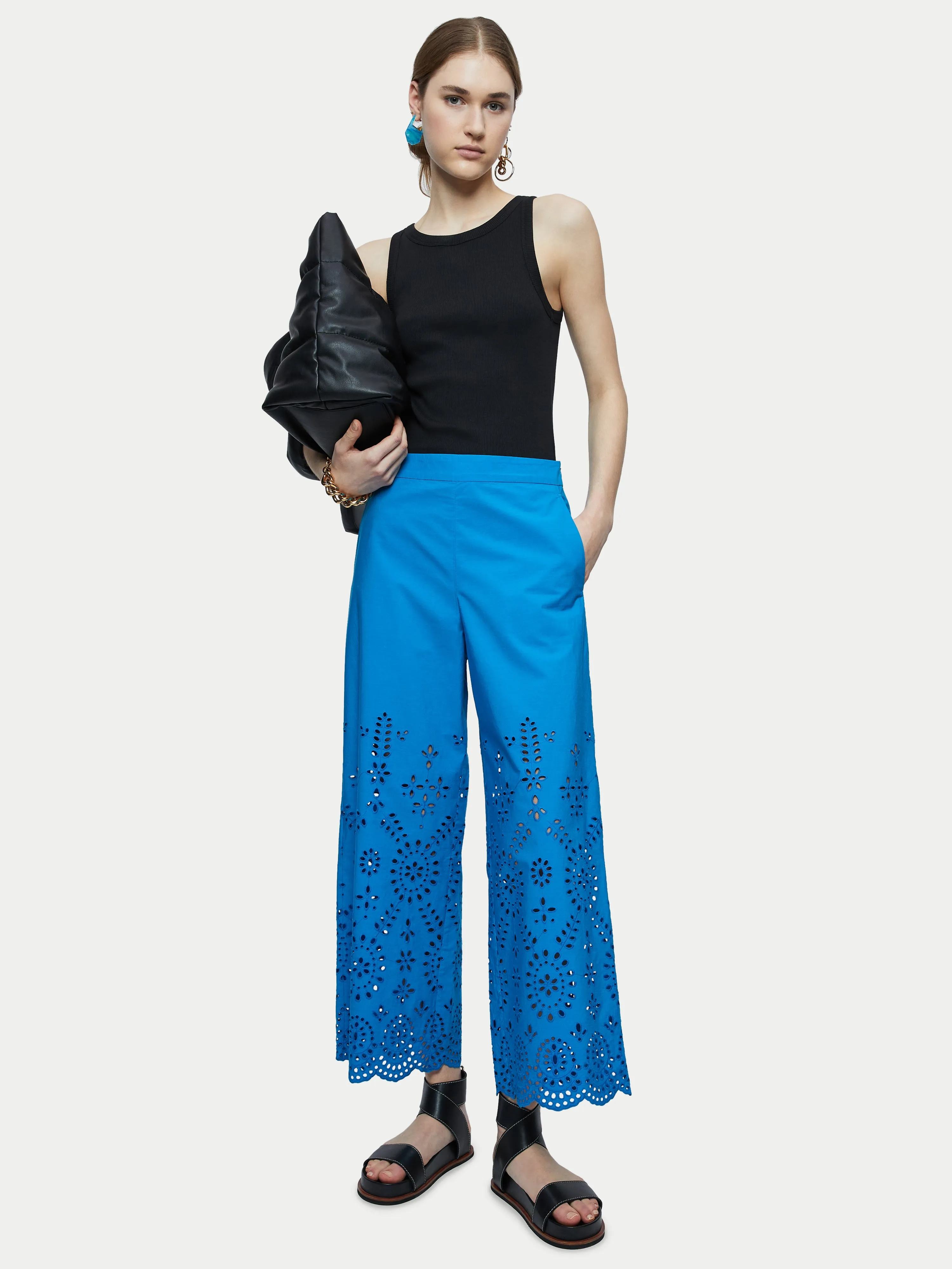 Broderie Beach Trouser | Blue sold by Jigsaw product image thumbnail 4