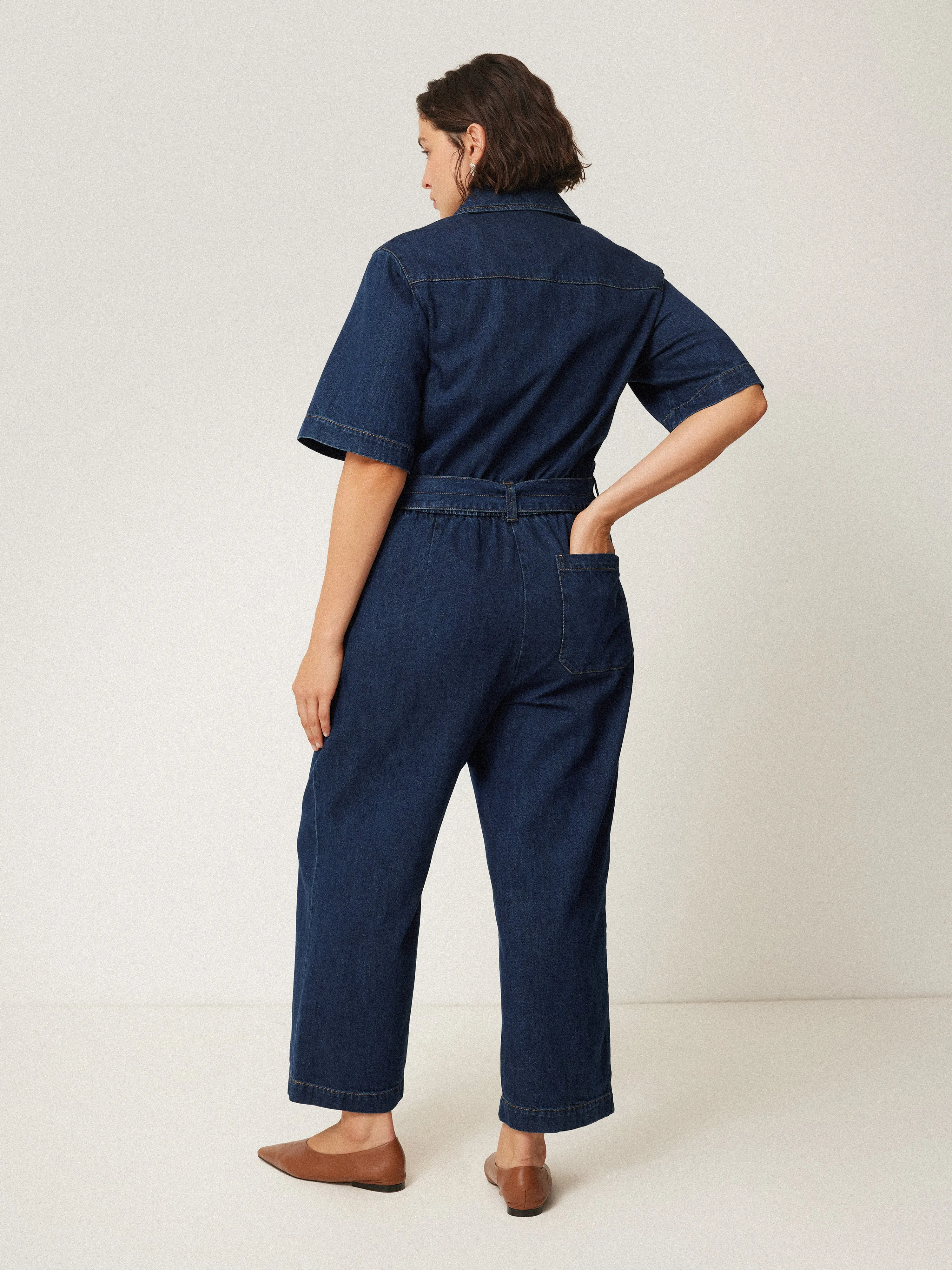 Denim Zip Front Jumpsuit | Indigo sold by Jigsaw product image thumbnail 5