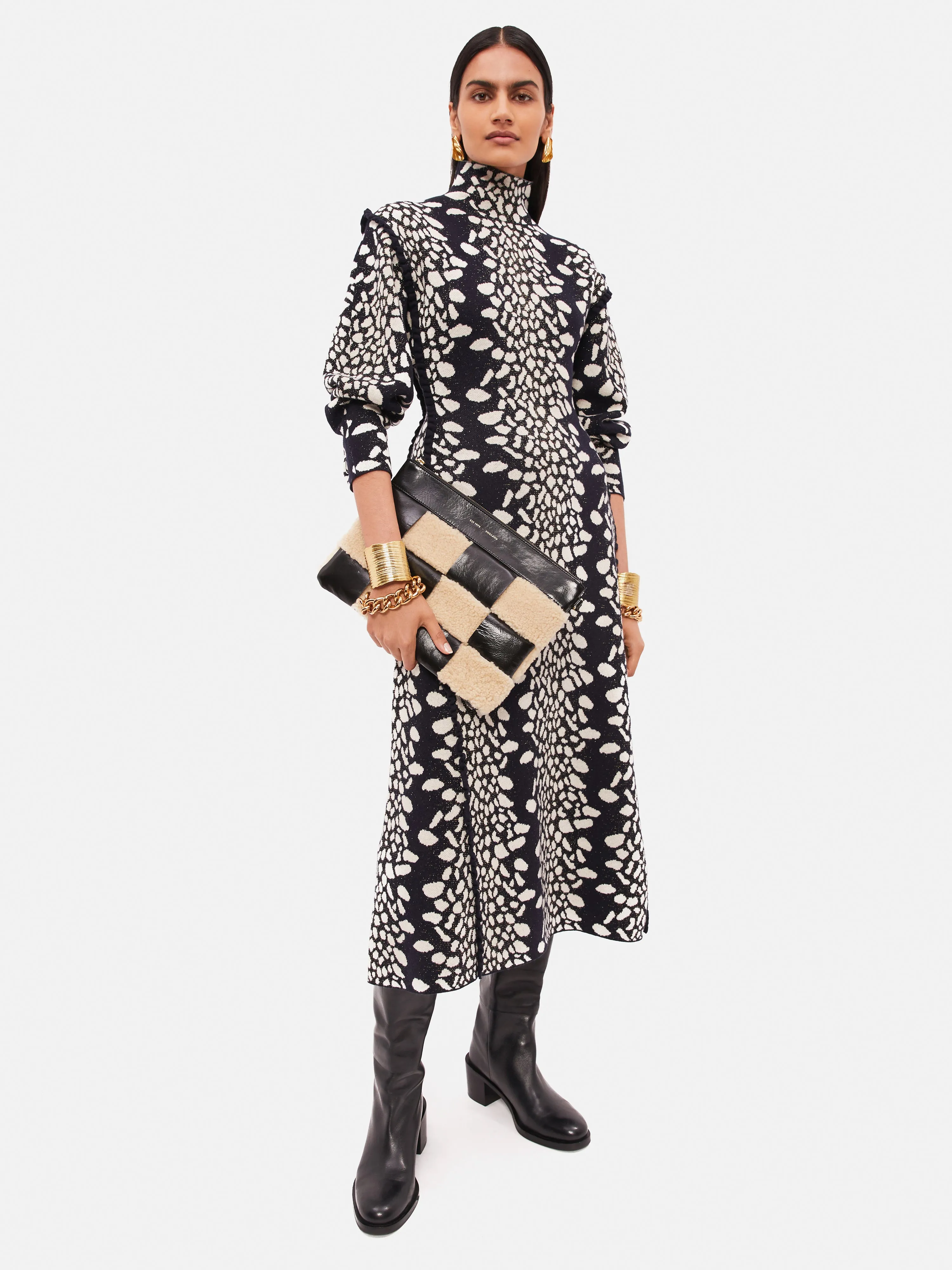 Kaia Checker Woven Pouch | Black sold by Jigsaw product image thumbnail 4