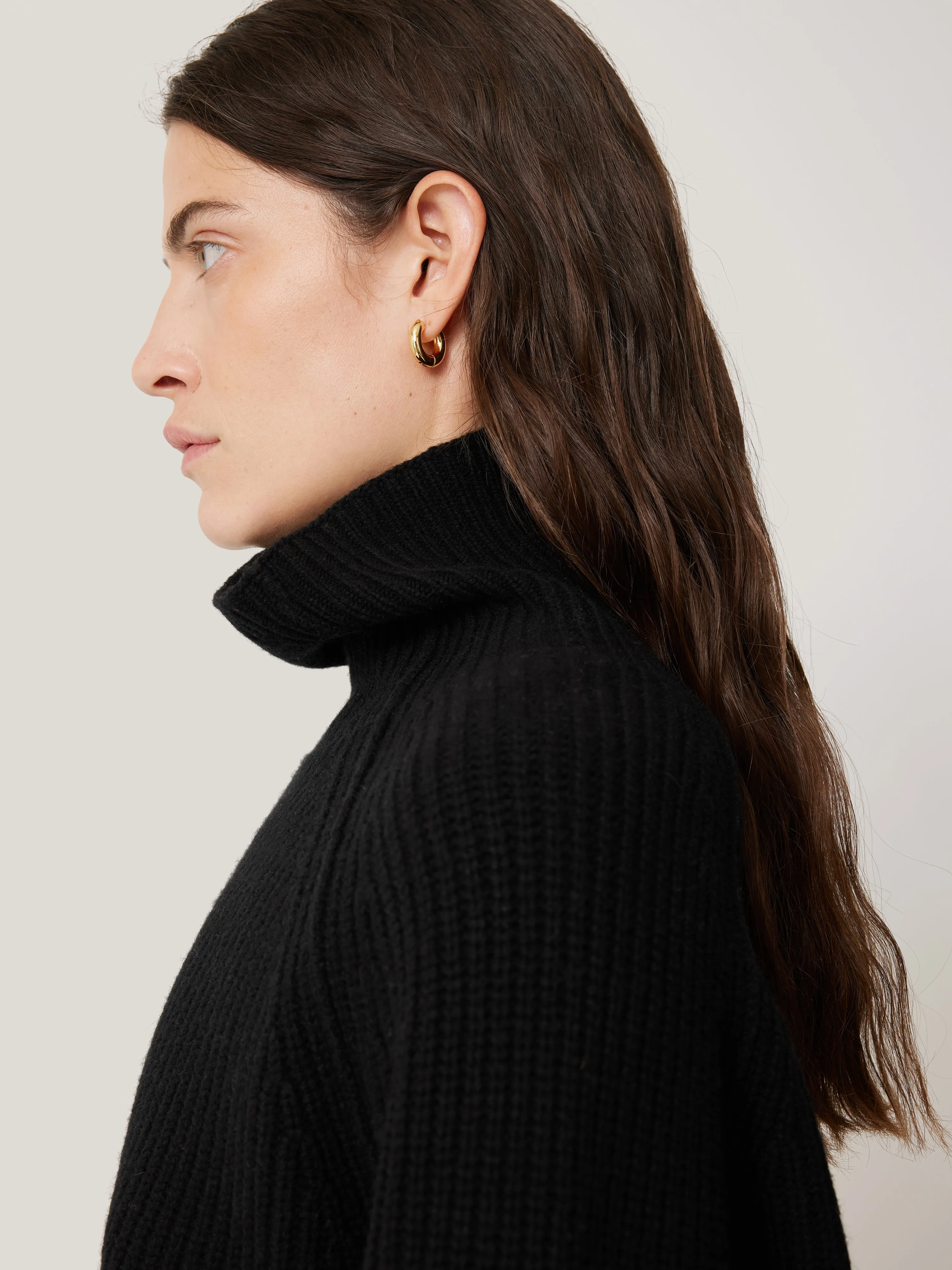 Merino Fishermans Rib Jumper | Black sold by Jigsaw product image thumbnail 4