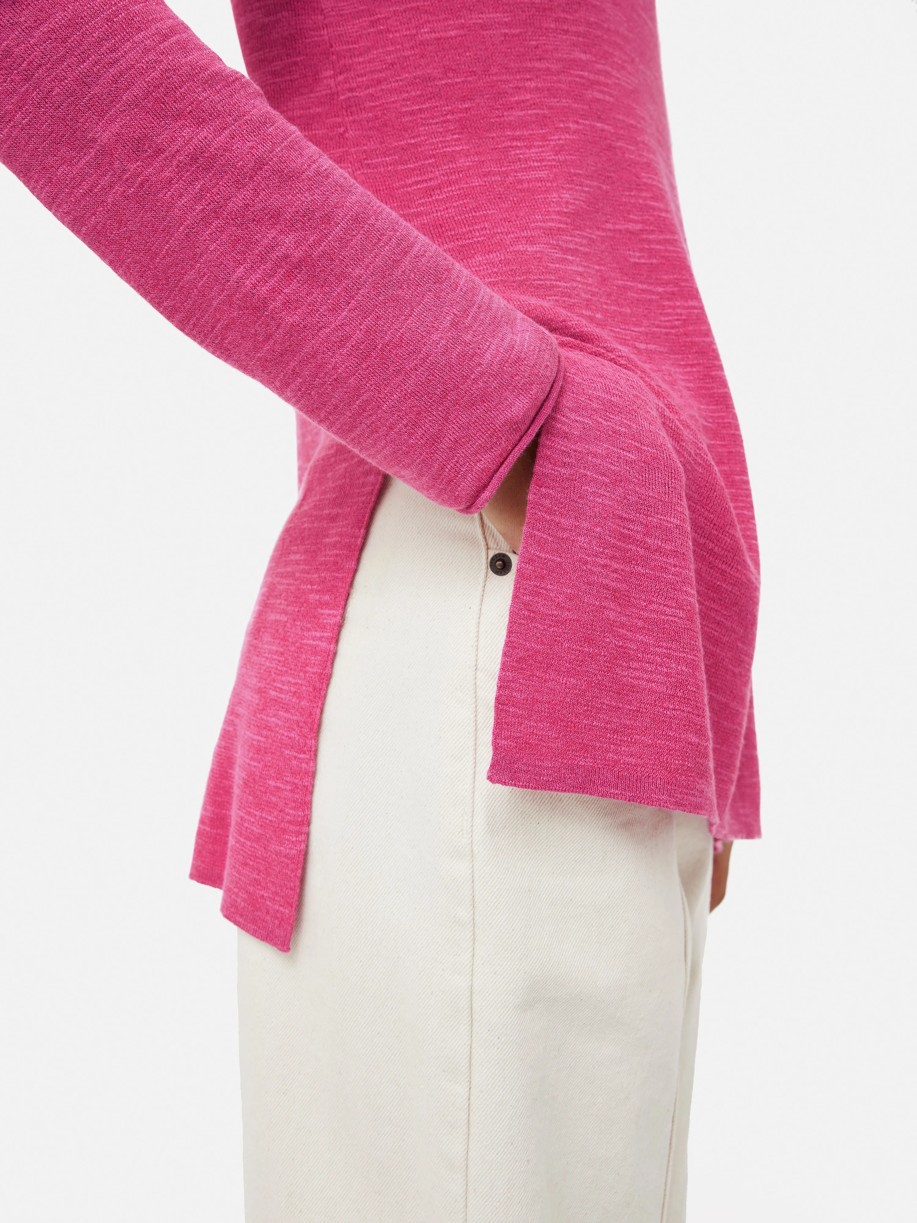 Linen Cotton Crew Neck Jumper | Pink sold by Jigsaw product image thumbnail 2