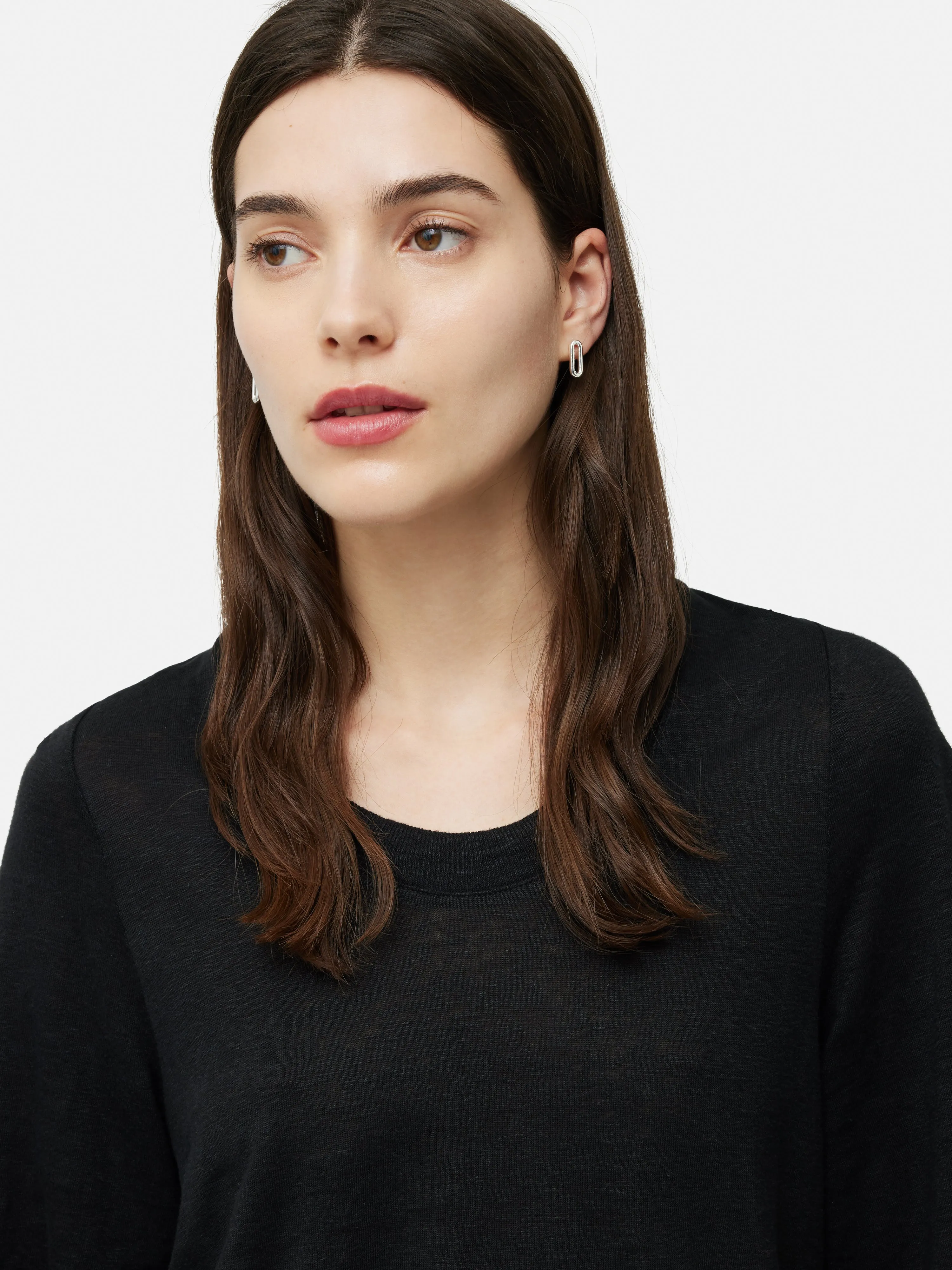 Linen Blythe Half Sleeve Tee | Black sold by Jigsaw product image thumbnail 2