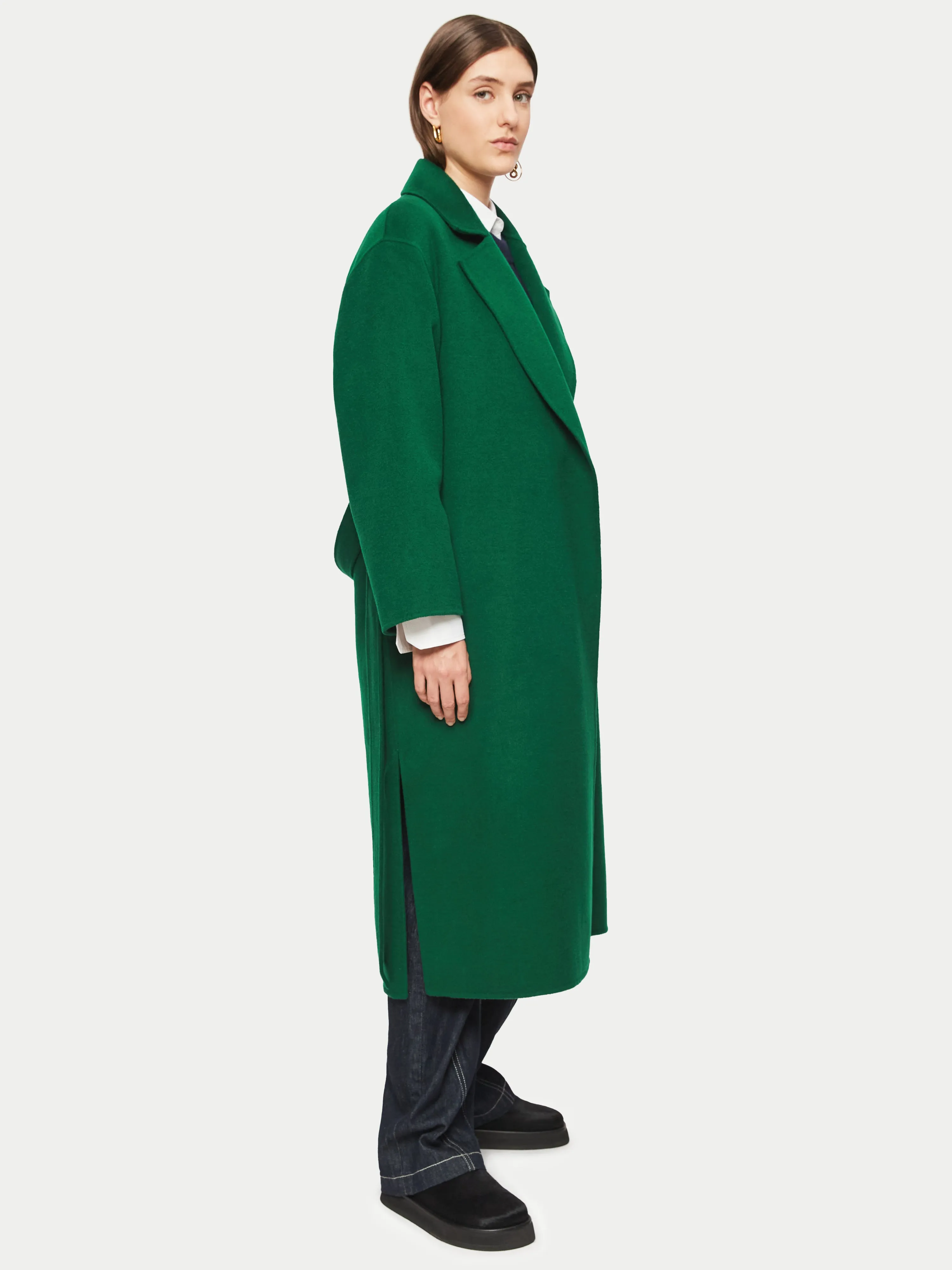 Long Double Faced Coat | Green sold by Jigsaw product image thumbnail 5