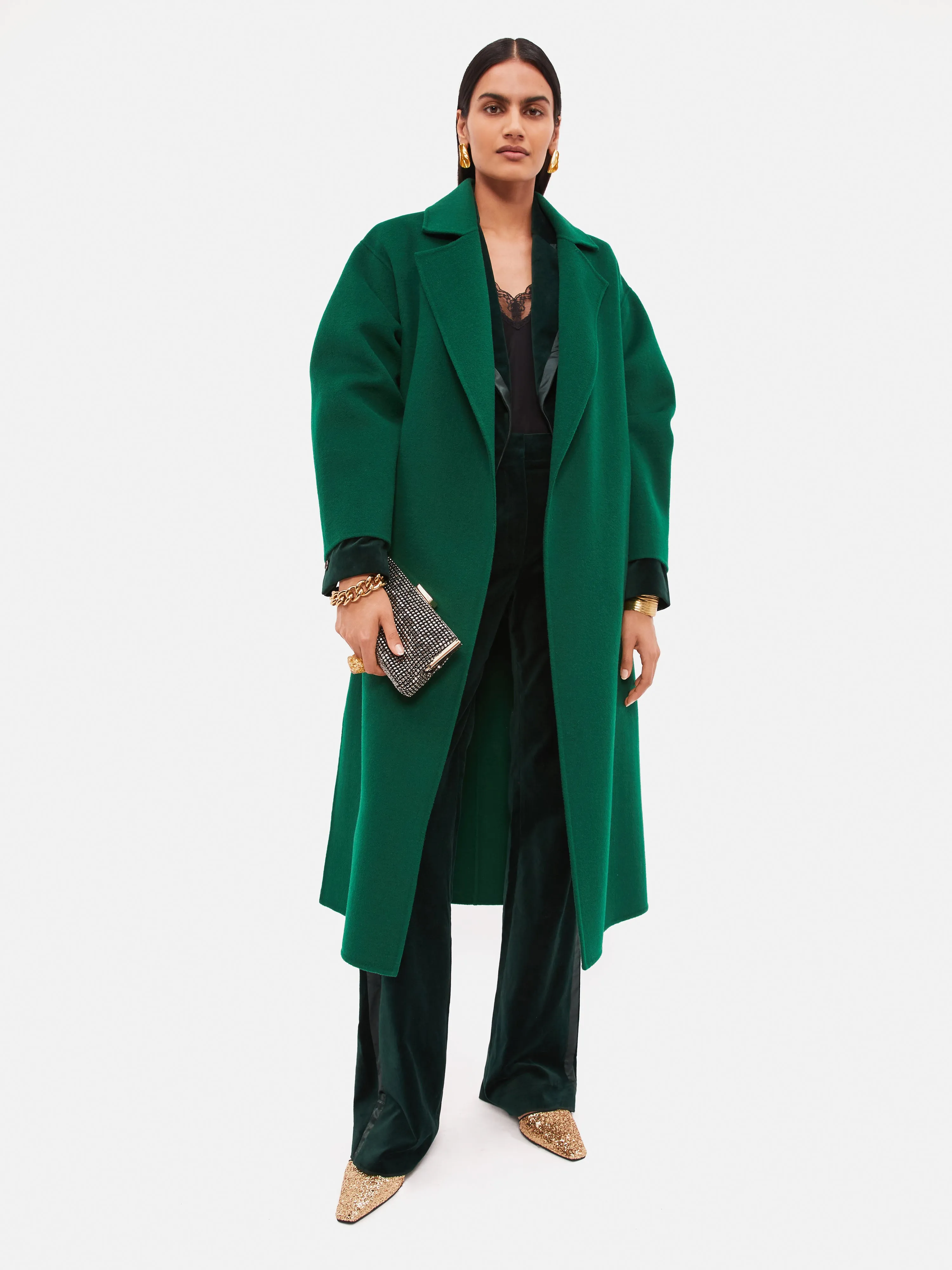 Long Double Faced Coat | Green sold by Jigsaw product image thumbnail 2