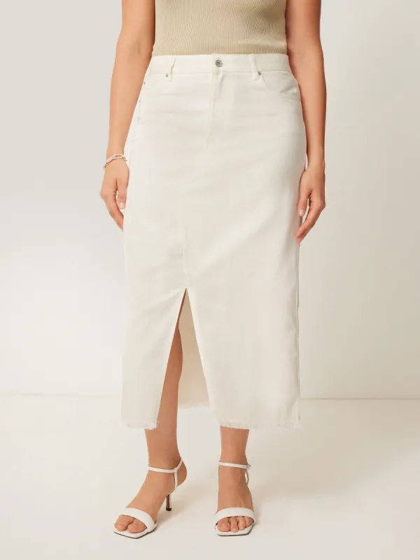 Denim Maxi Split Front Skirt | Ecru sold by Jigsaw