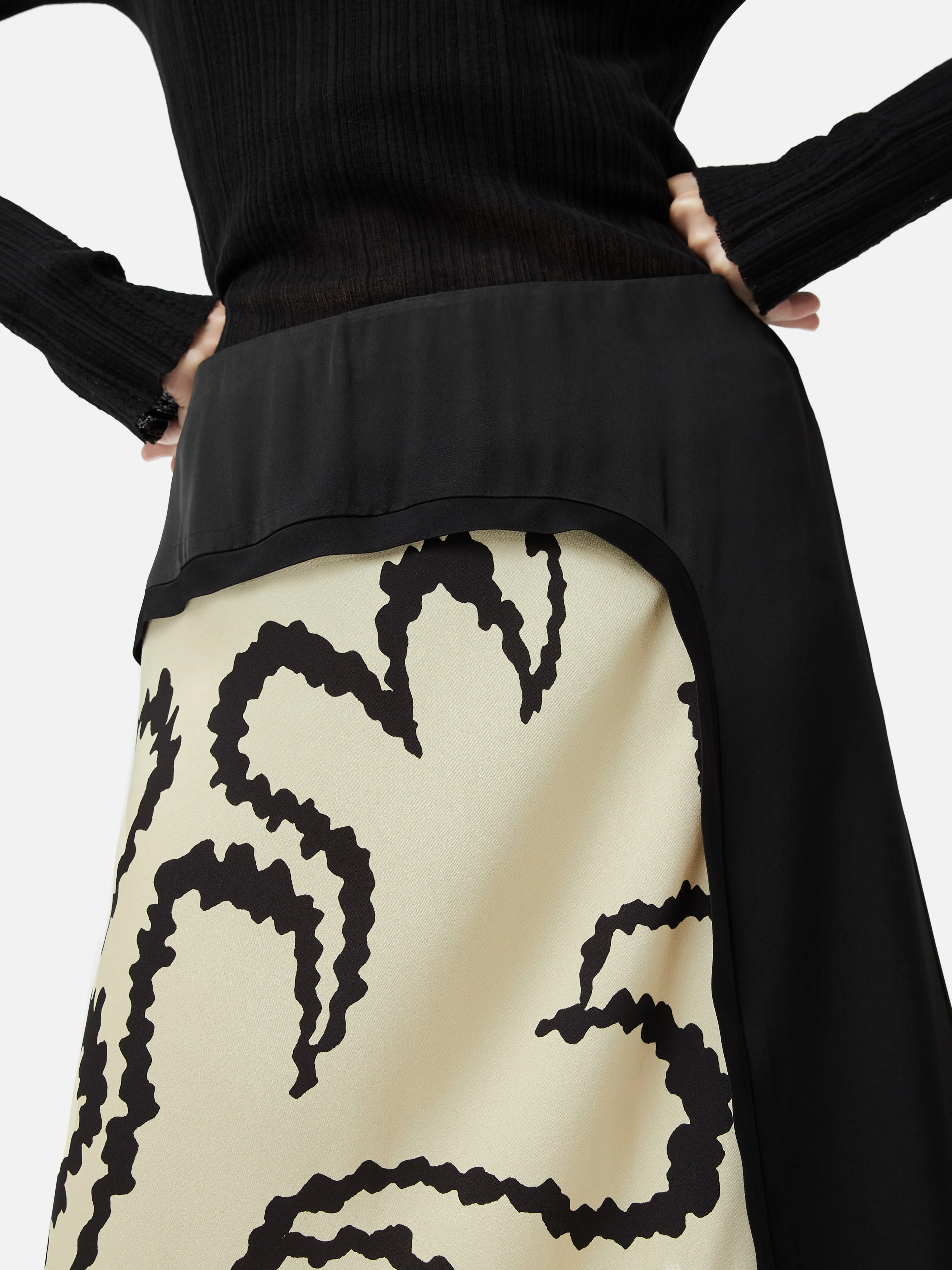 Hydra Coral Midi Skirt | Cream sold by Jigsaw product image thumbnail 4