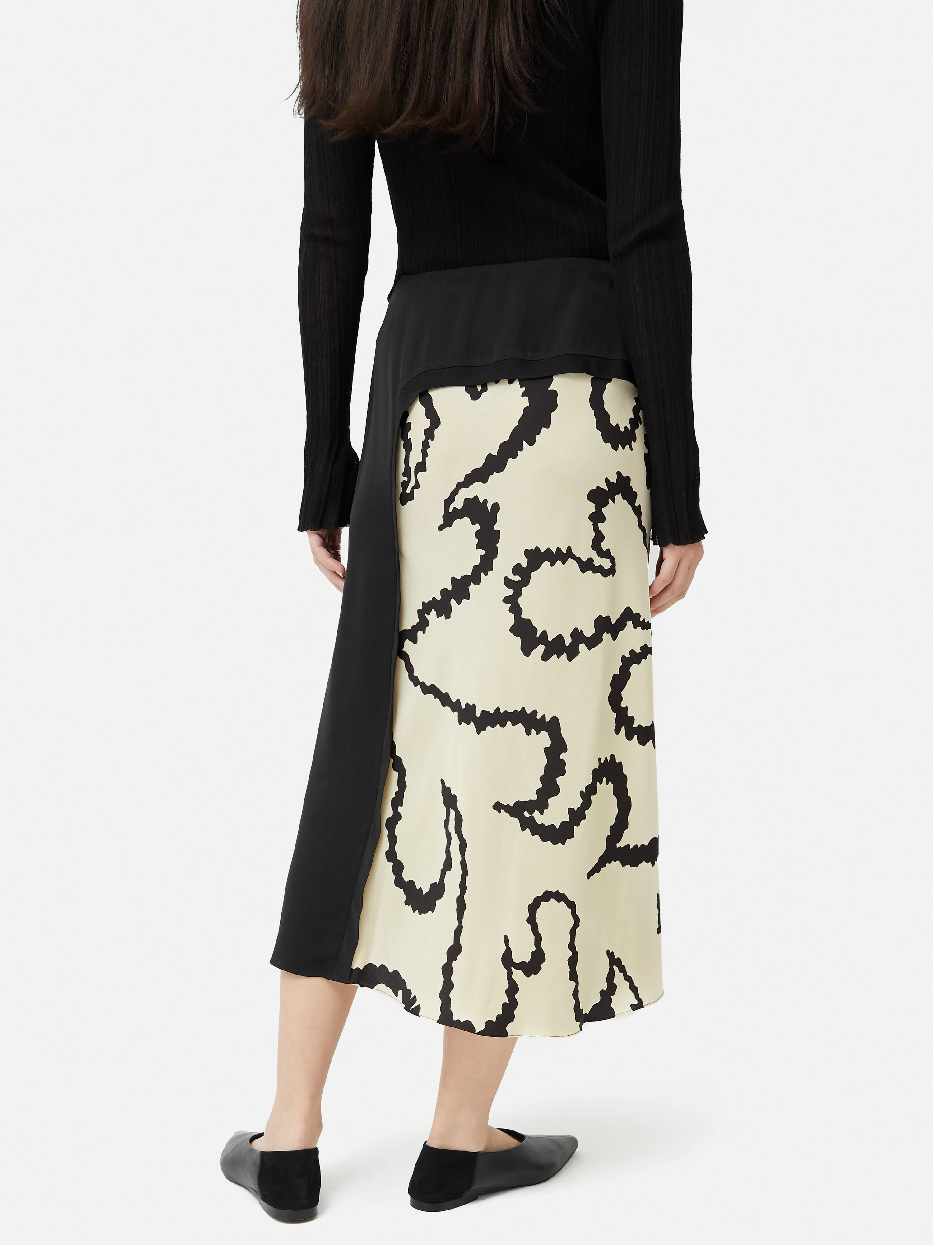 Hydra Coral Midi Skirt | Cream sold by Jigsaw product image thumbnail 5
