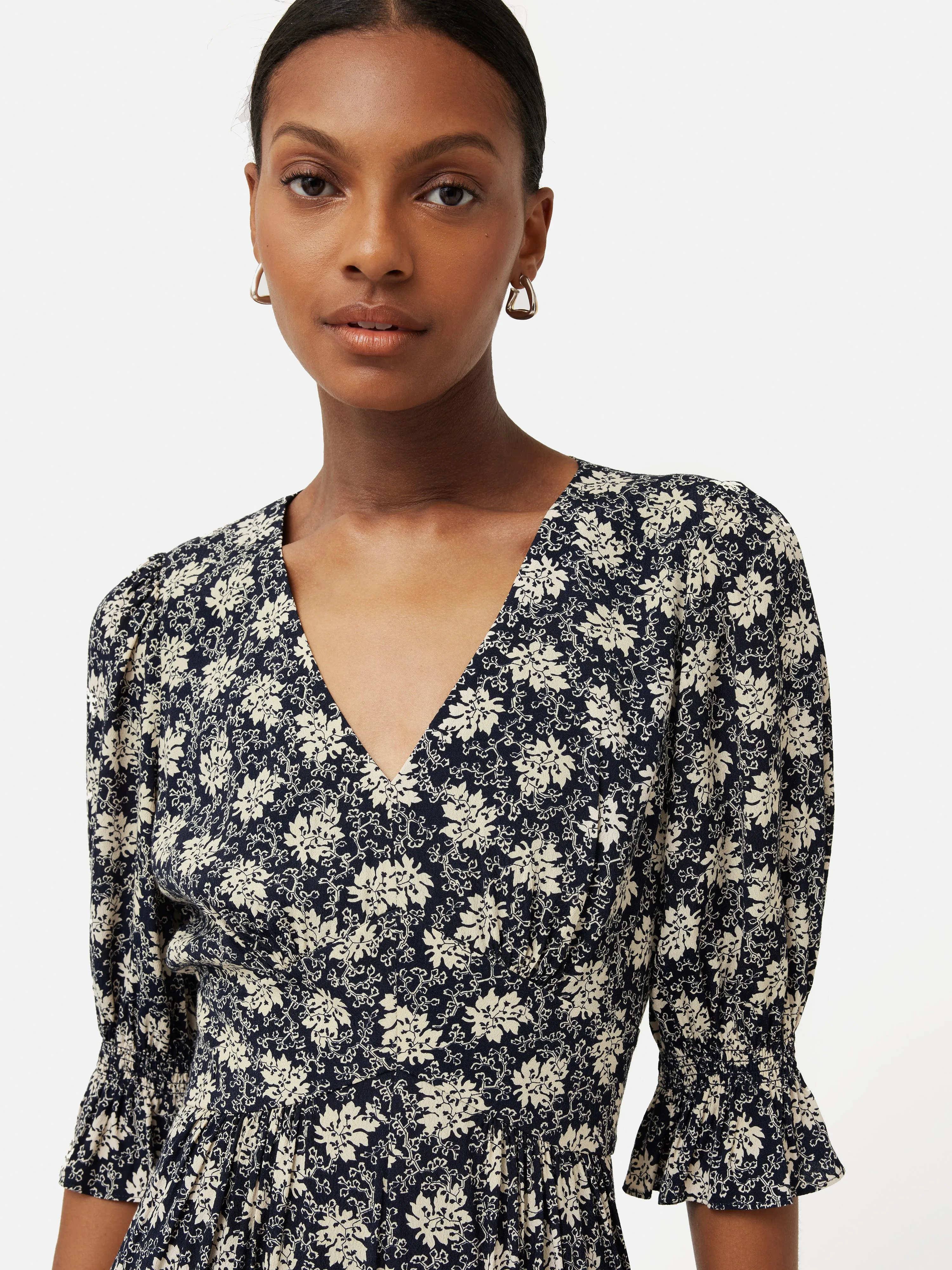 Block Leaf Printed Midi Dress | Black sold by Jigsaw product image thumbnail 2
