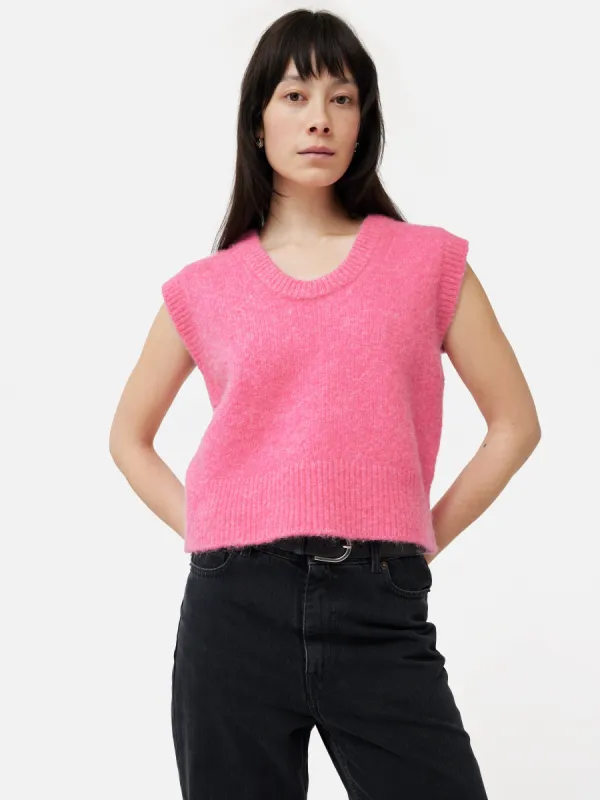 Alpaca Blend U Neck Tank | Pink sold by Jigsaw