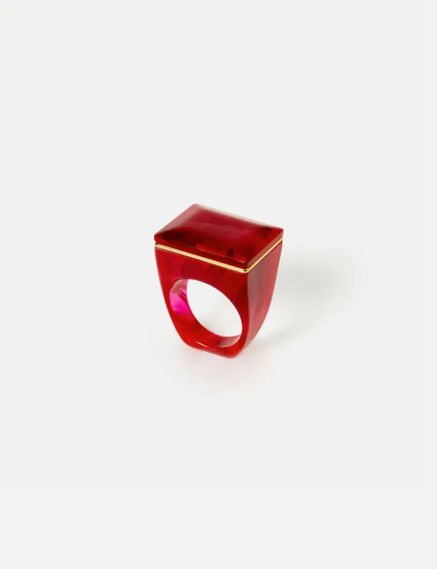Square Resin Ring | Red sold by Jigsaw