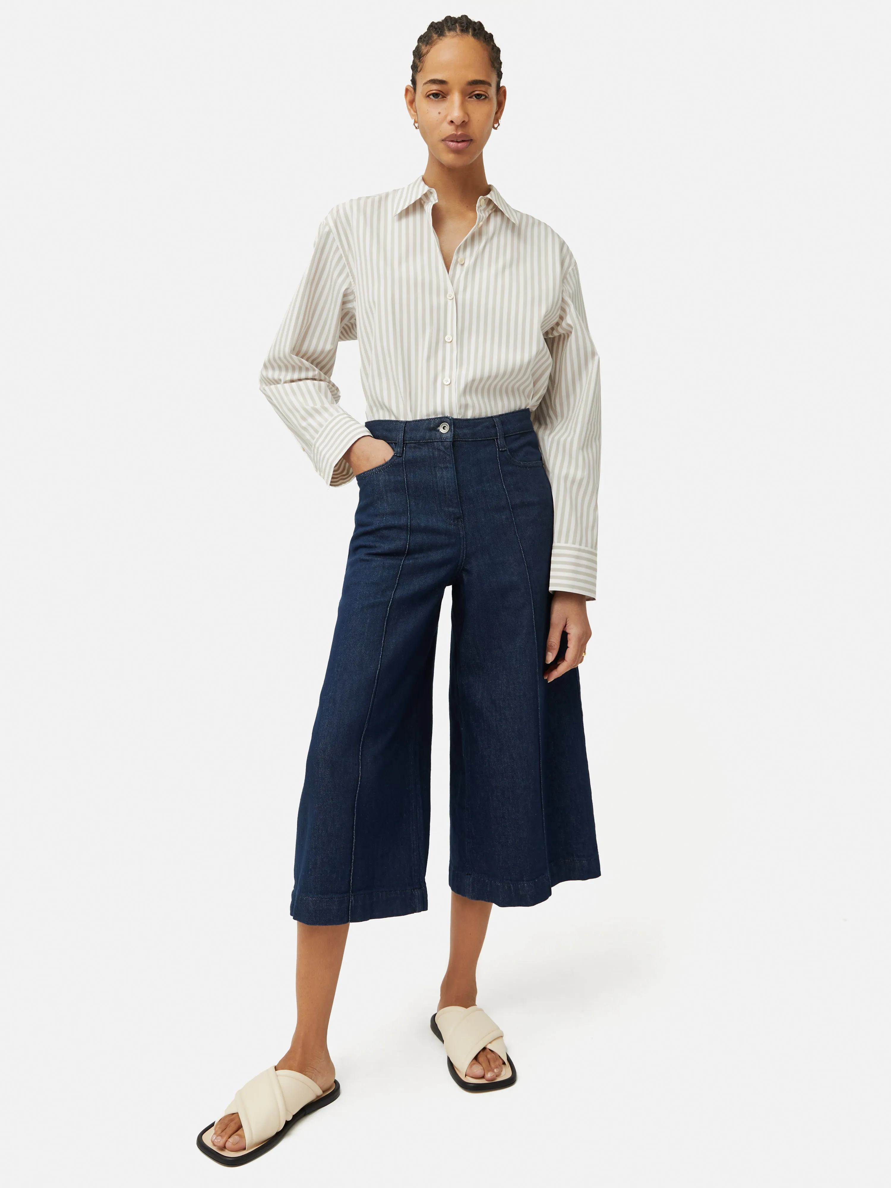 Cotton Poplin Stripe Shirt | Taupe sold by Jigsaw product image thumbnail 3