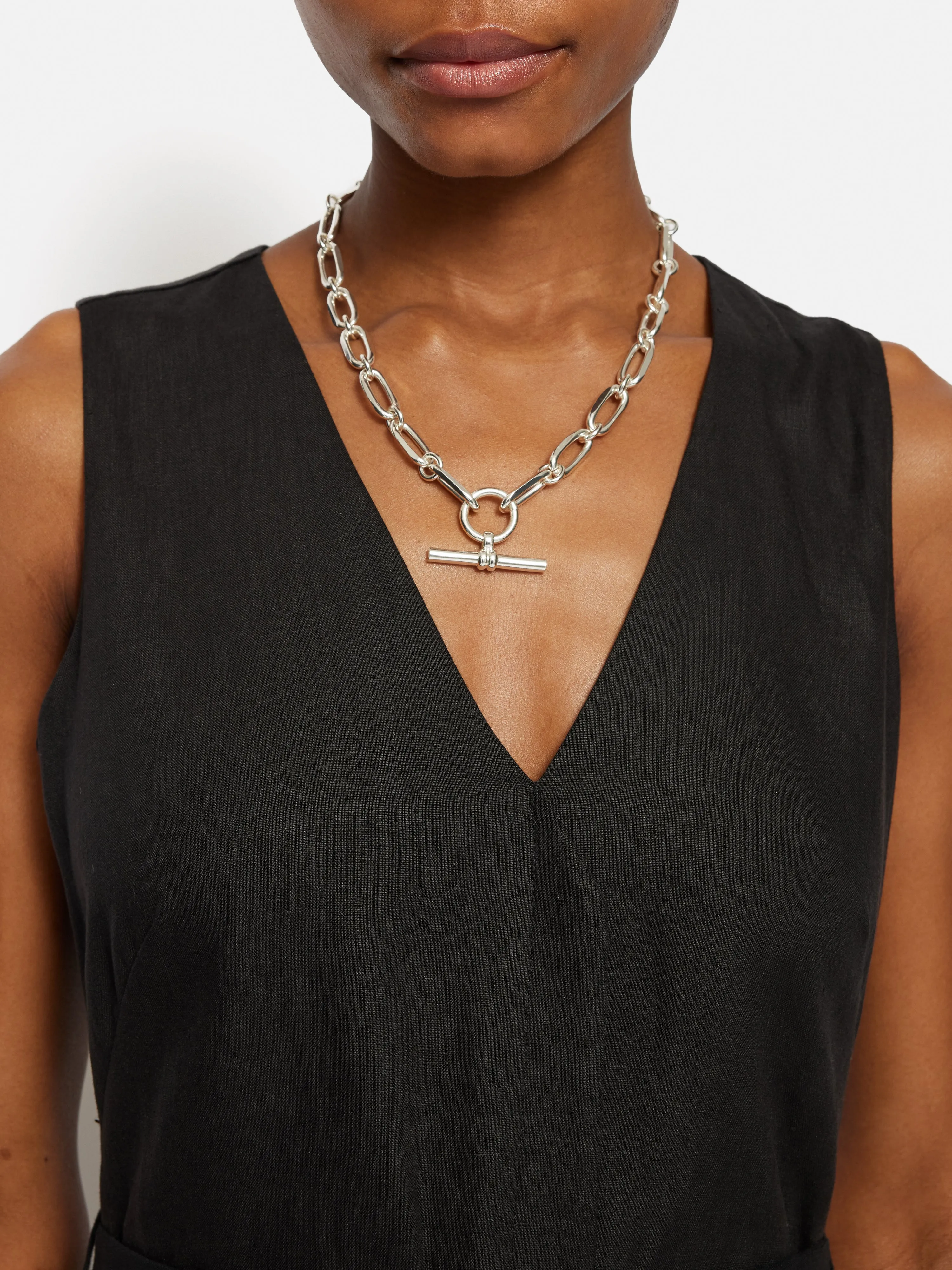 Linen Button Detail Dress | Black sold by Jigsaw product image thumbnail 2