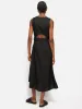 Linen Button Detail Dress | Black sold by Jigsaw
