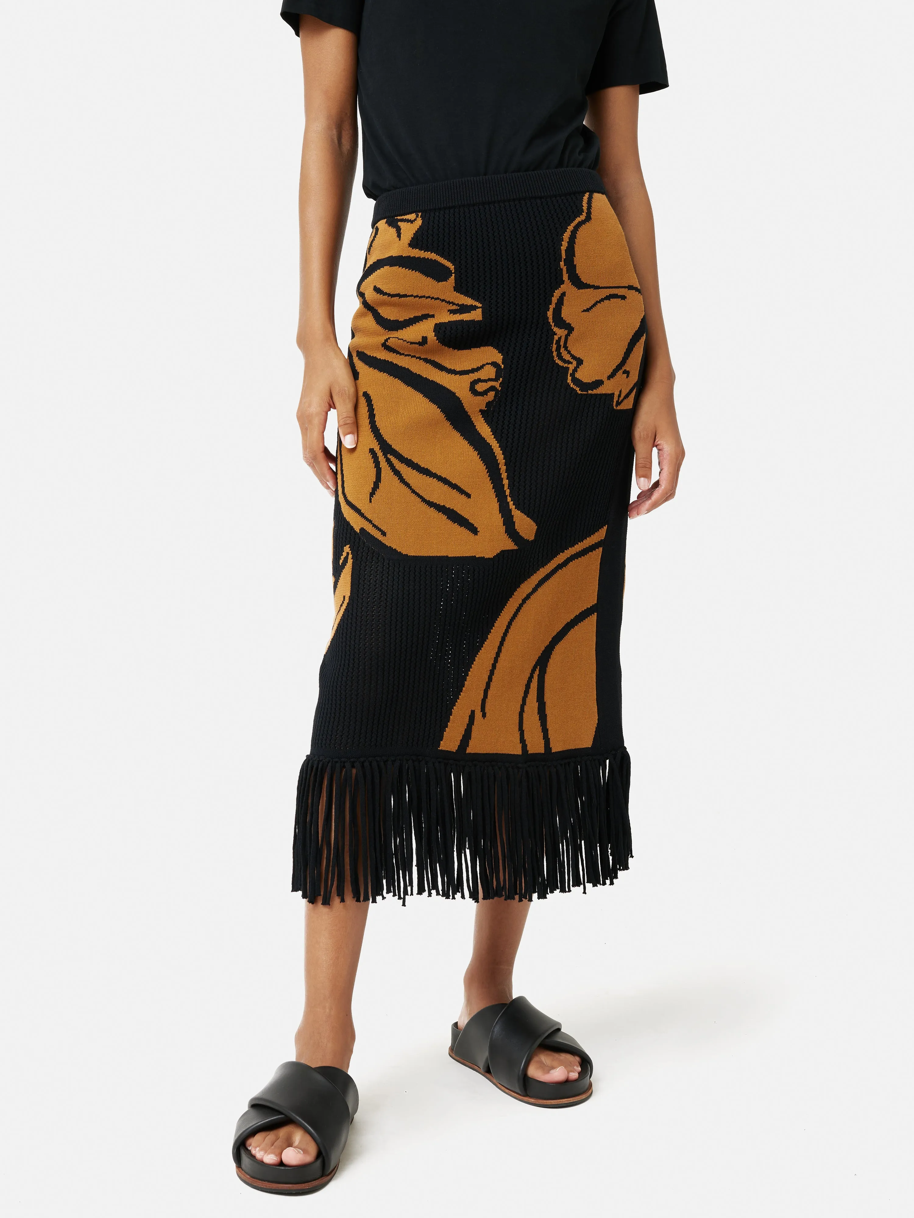 Pointelle Jacquard Skirt | Black sold by Jigsaw product image thumbnail 2