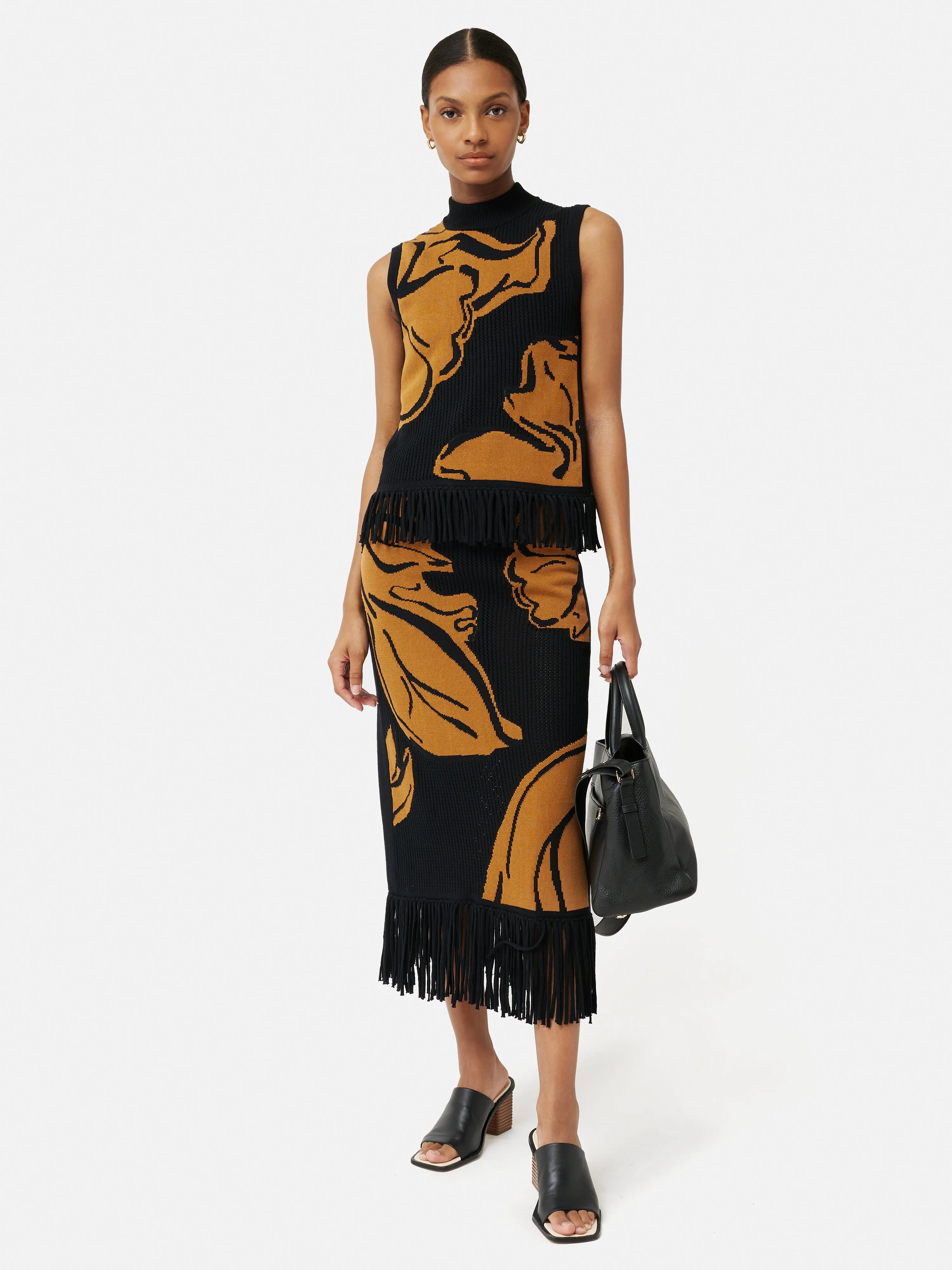 Pointelle Jacquard Skirt | Black sold by Jigsaw product image thumbnail 4