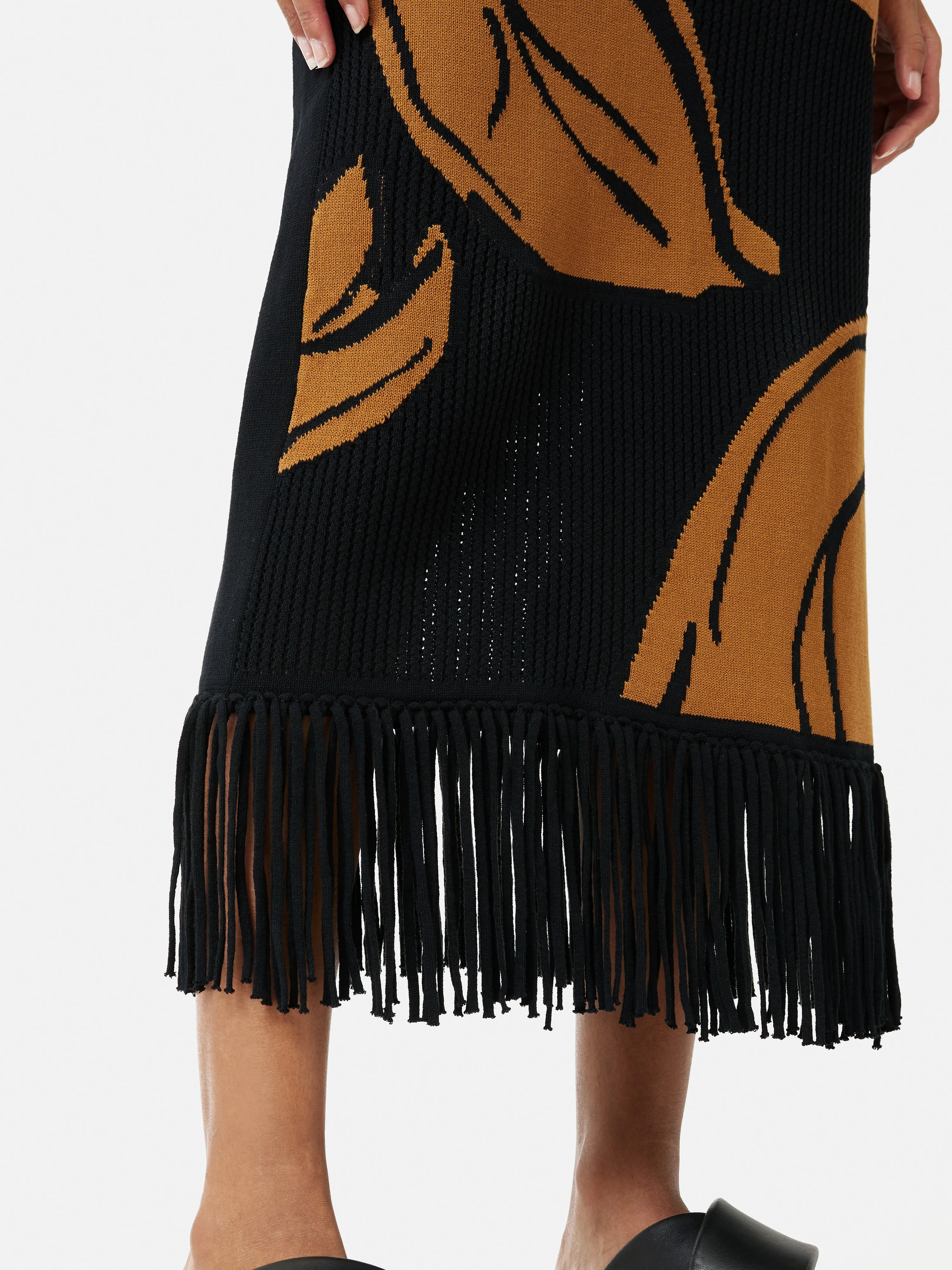 Pointelle Jacquard Skirt | Black sold by Jigsaw product image thumbnail 3