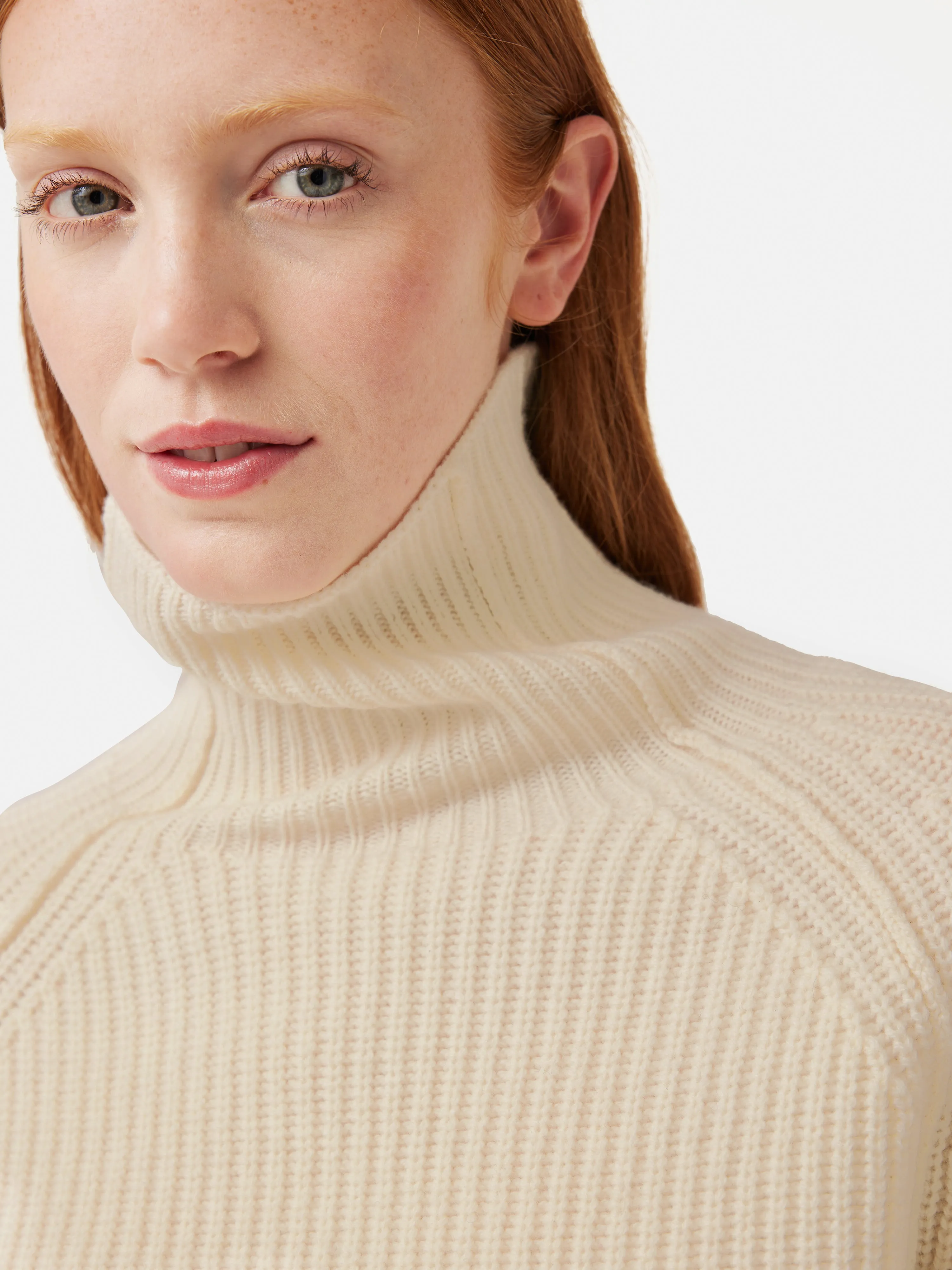 Merino Fishermans Rib Jumper | Cream sold by Jigsaw product image thumbnail 2