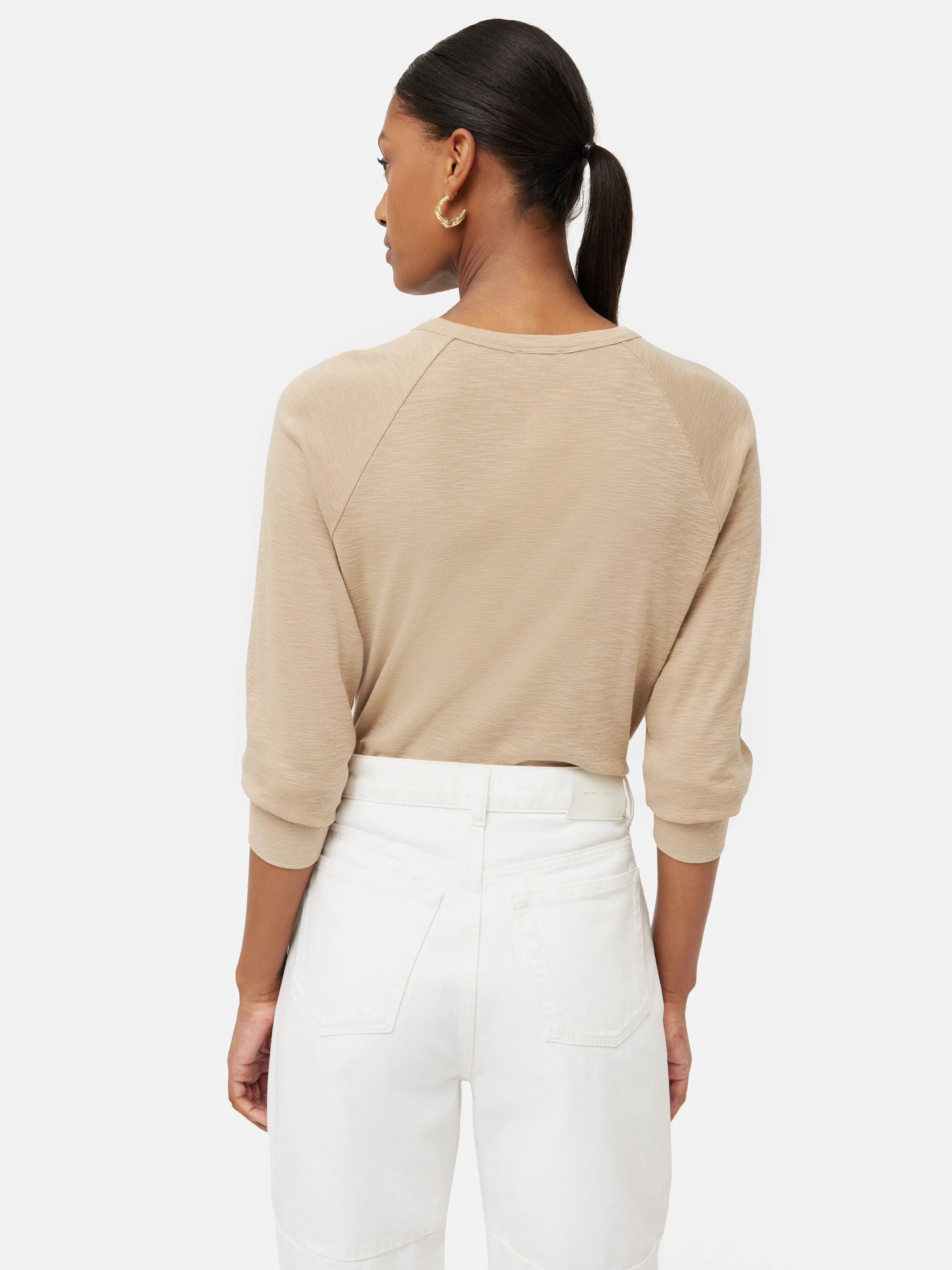 Cotton Luxe Raglan Tee | Beige sold by Jigsaw product image thumbnail 5