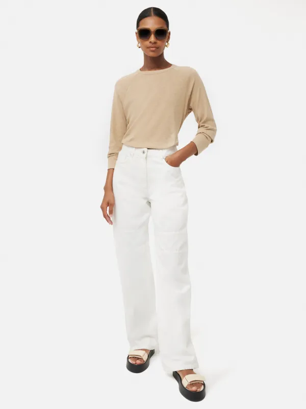 Cotton Luxe Raglan Tee | Beige sold by Jigsaw